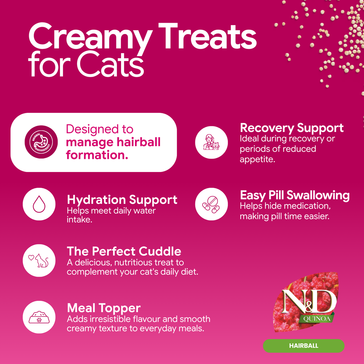 Farmina N&D Quinoa Functional Health Creamy Treat - Hairball - Chicken & Tuna