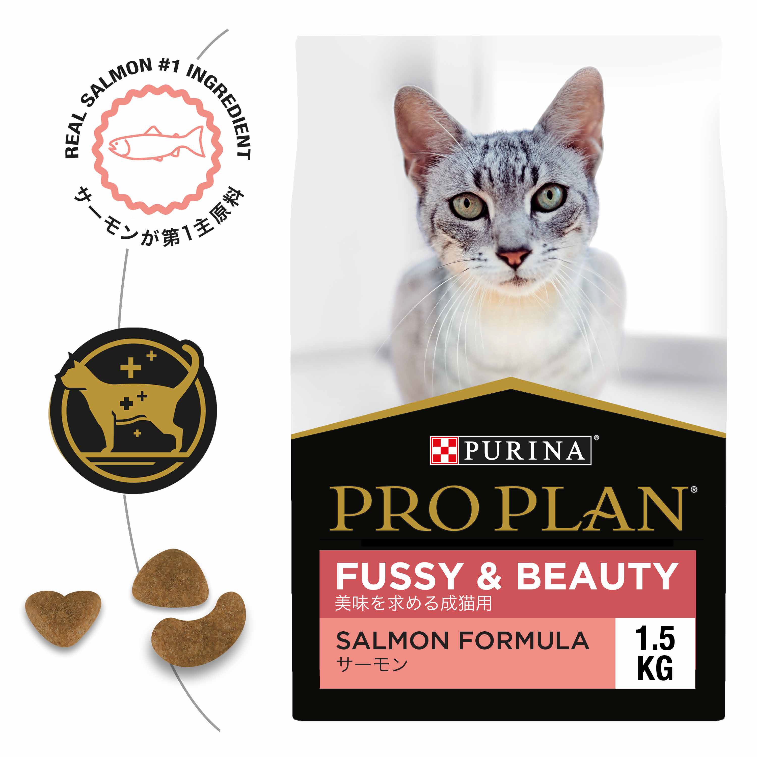 Pro Plan Cat Food Fussy & Beauty Salmon 1.5kg