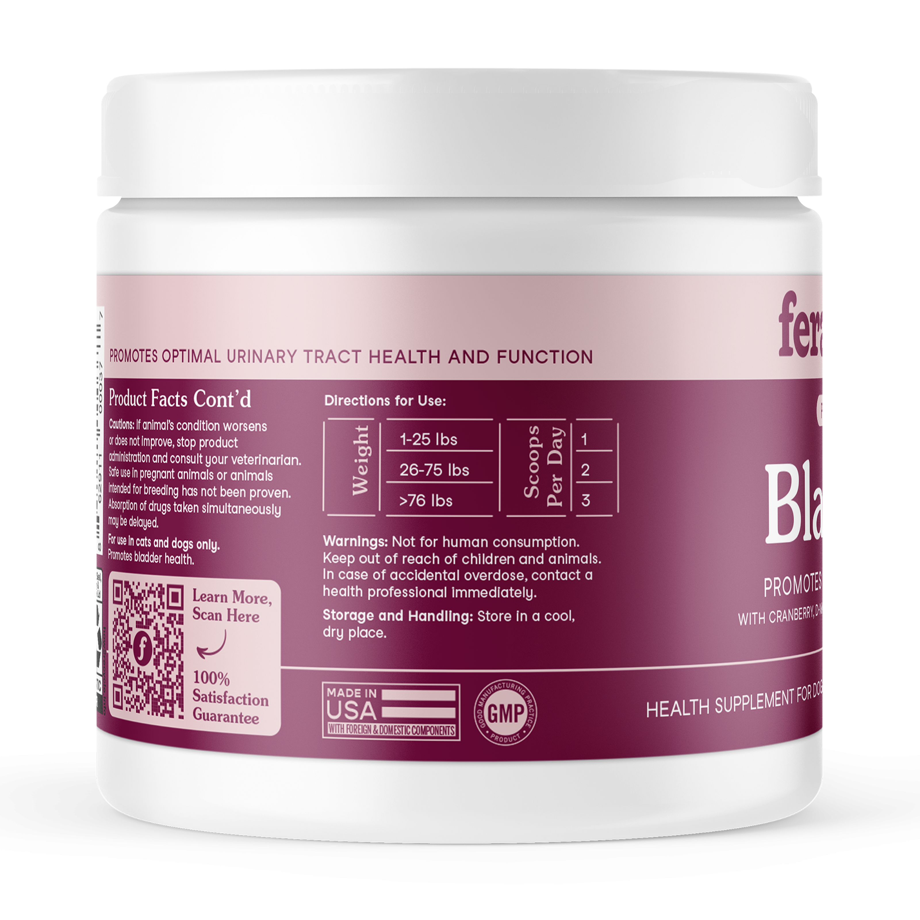 Fera Bladder Support Supplements 60 serving for dogs and cats