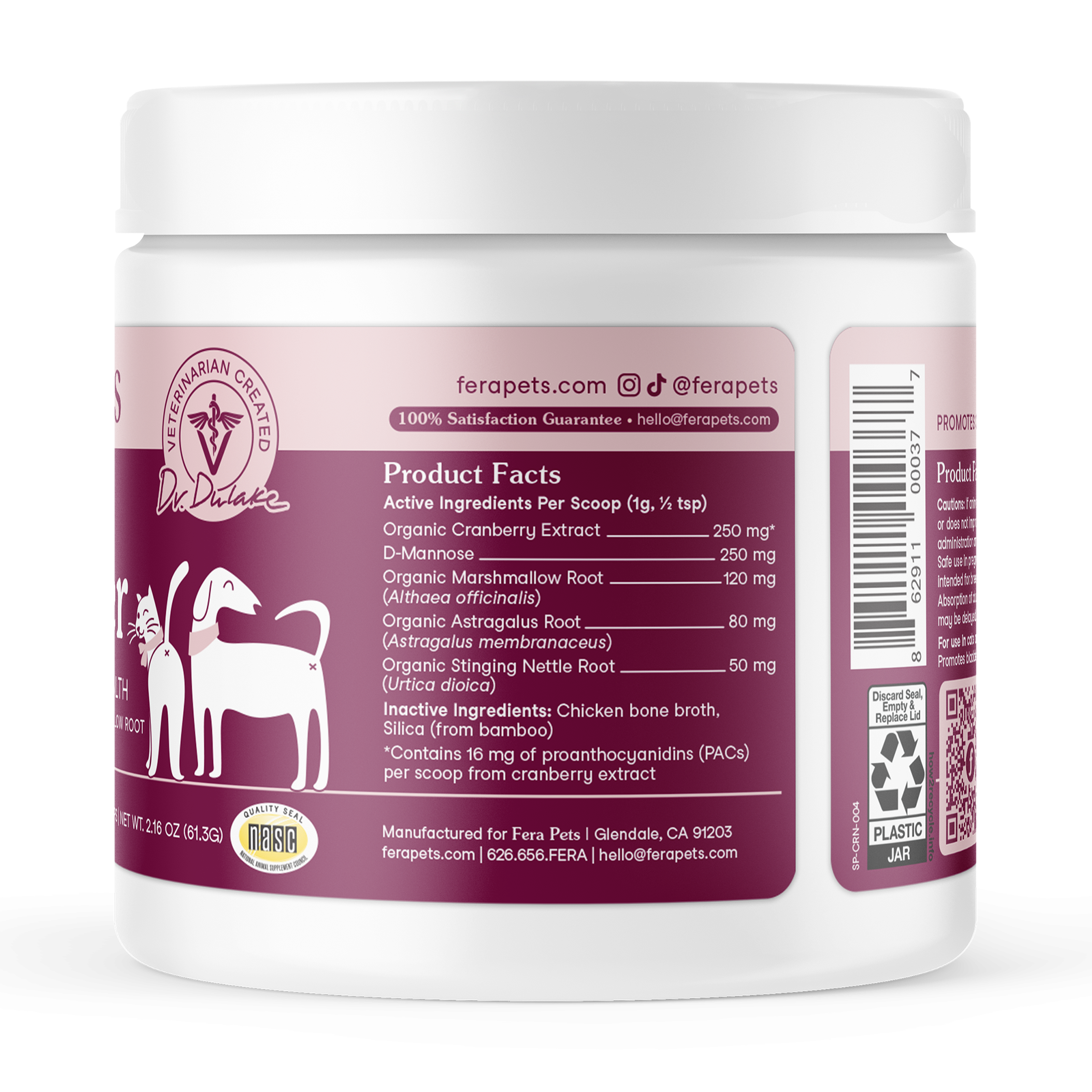 Fera Bladder Support Supplements 60 serving for dogs and cats