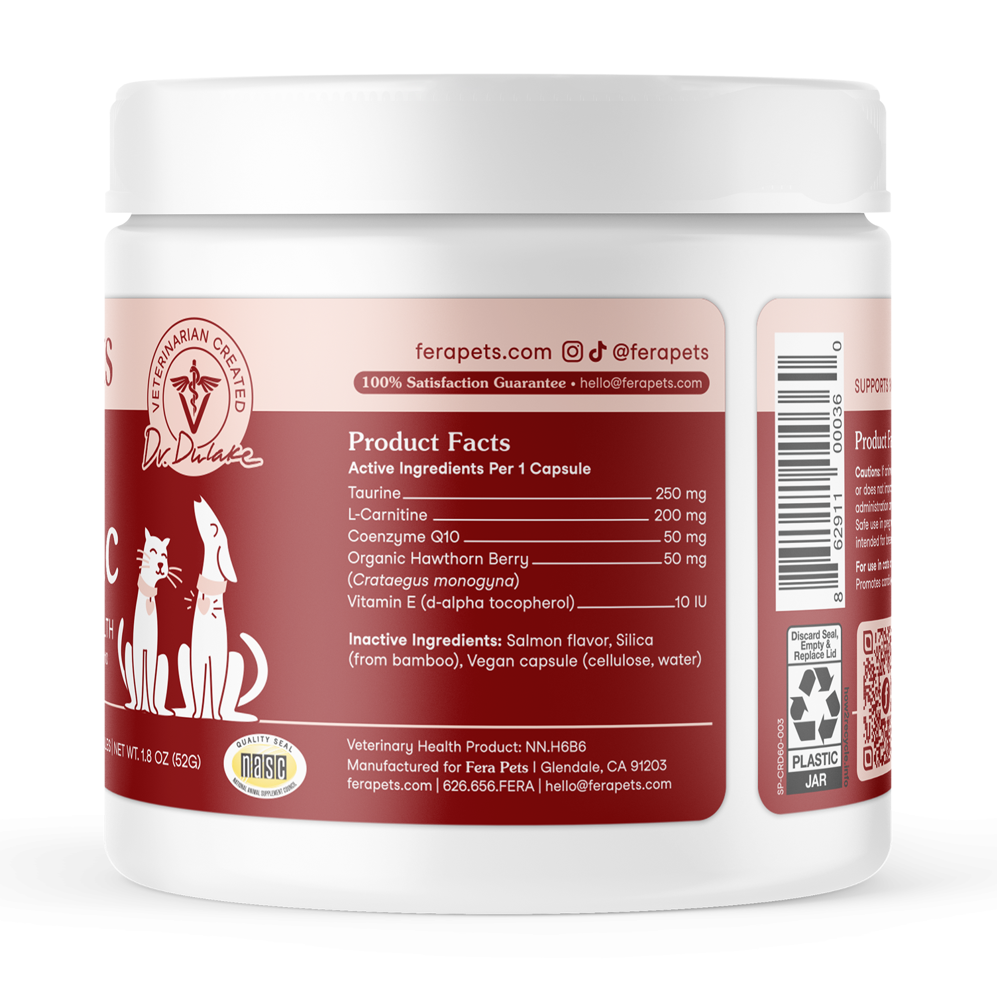 Fera Cardiac Support Supplements 60 capsules for dogs and cats