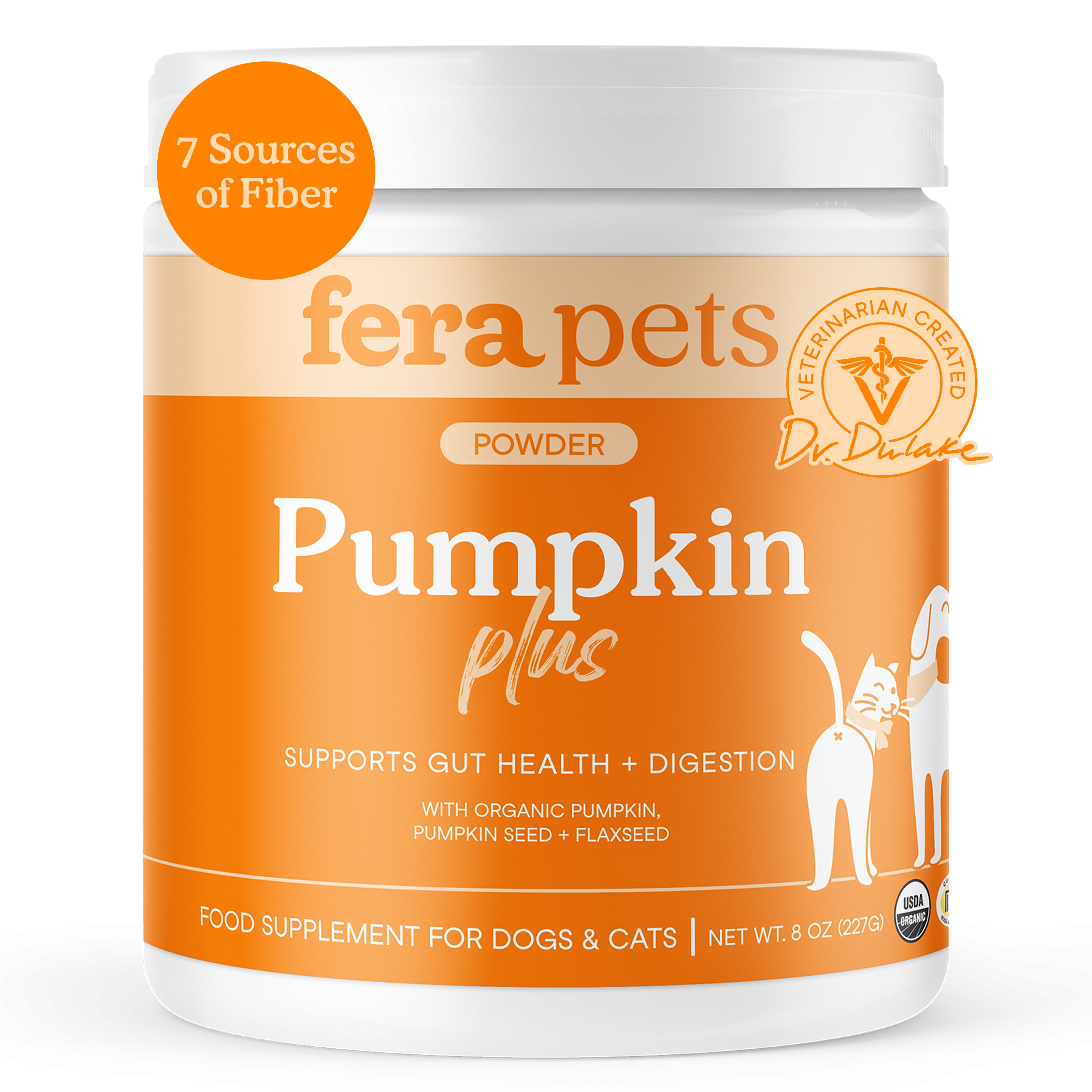 Fera Pumpkin Digestion Fiber Supplements 90 serving for dogs and cats