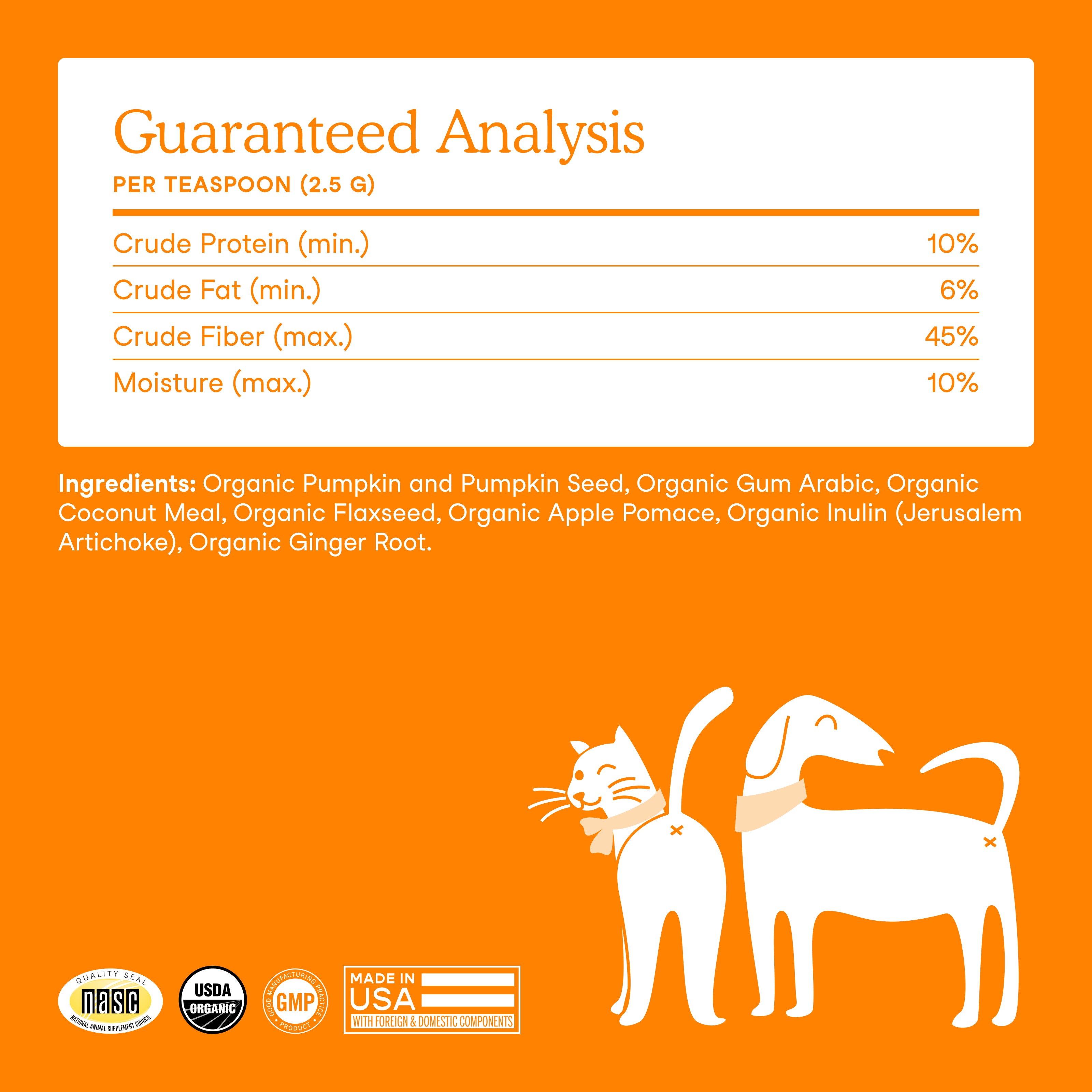 Fera Pumpkin Digestion Fiber Supplements 90 serving for dogs and cats