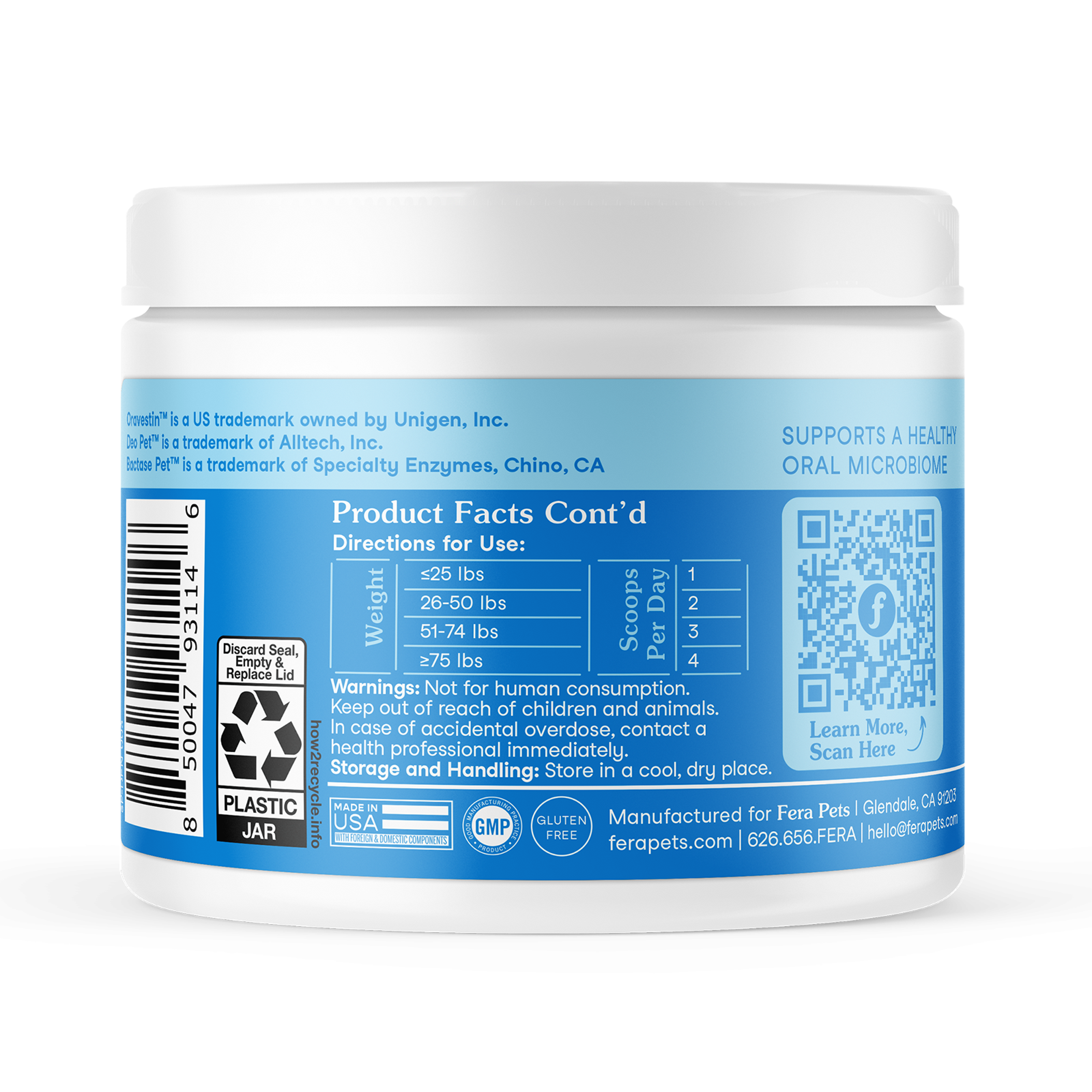 Fera Dental Support Supplements 60 serving For dogs and cats