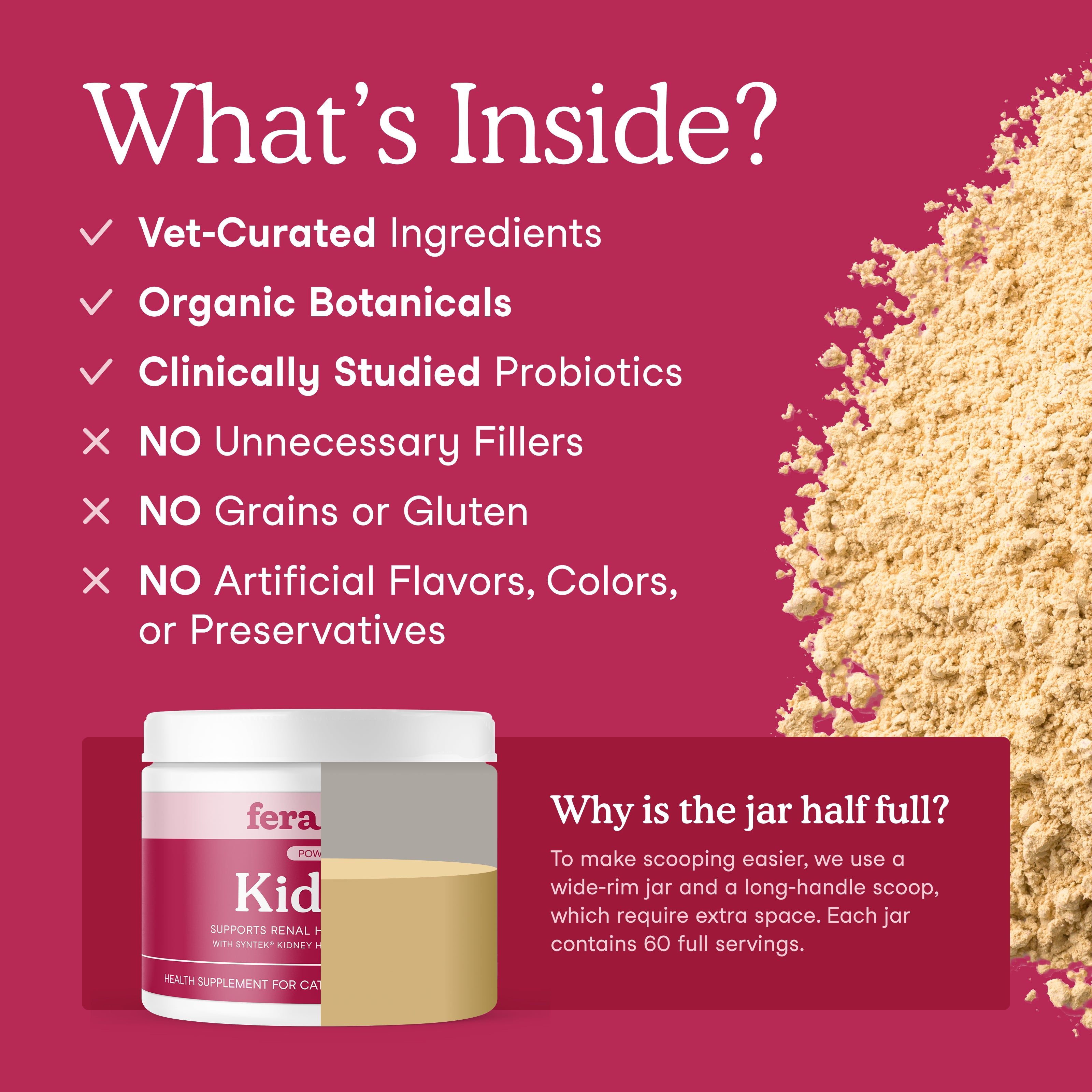 Fera Kidney Support Supplements 60 serving For cats