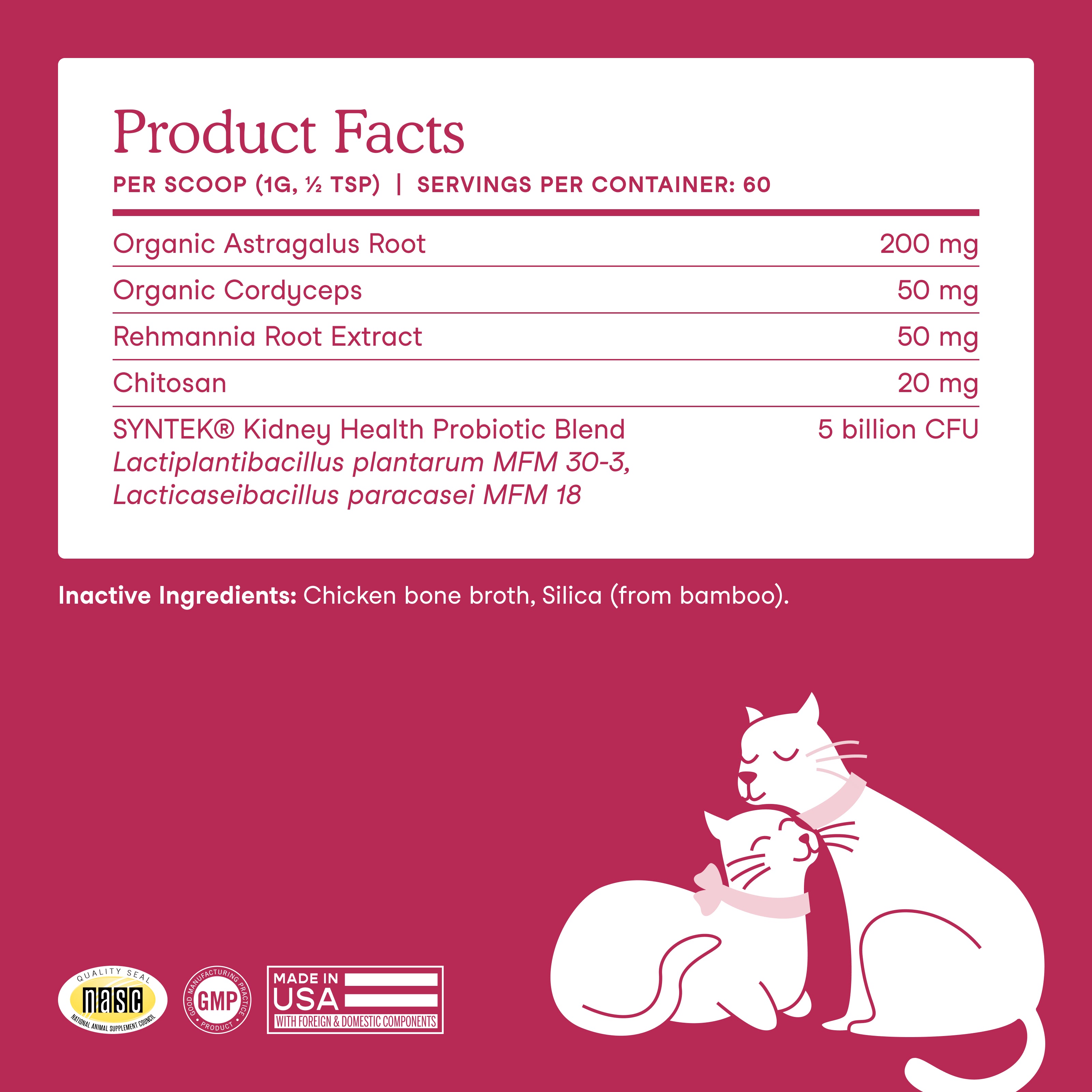 Fera Kidney Support Supplements 60 serving For cats