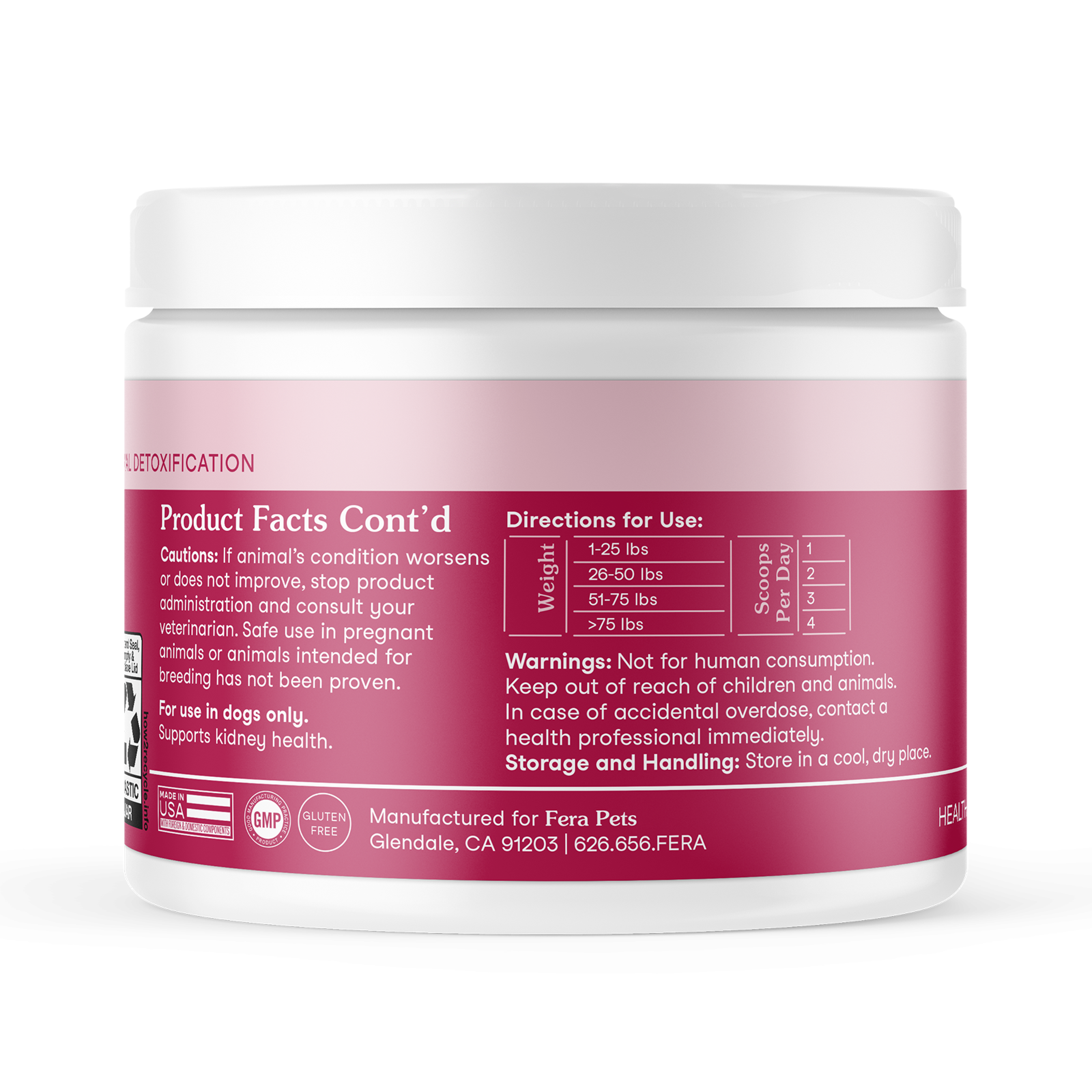Fera Kidney Support Supplements 60 serving For Dogs