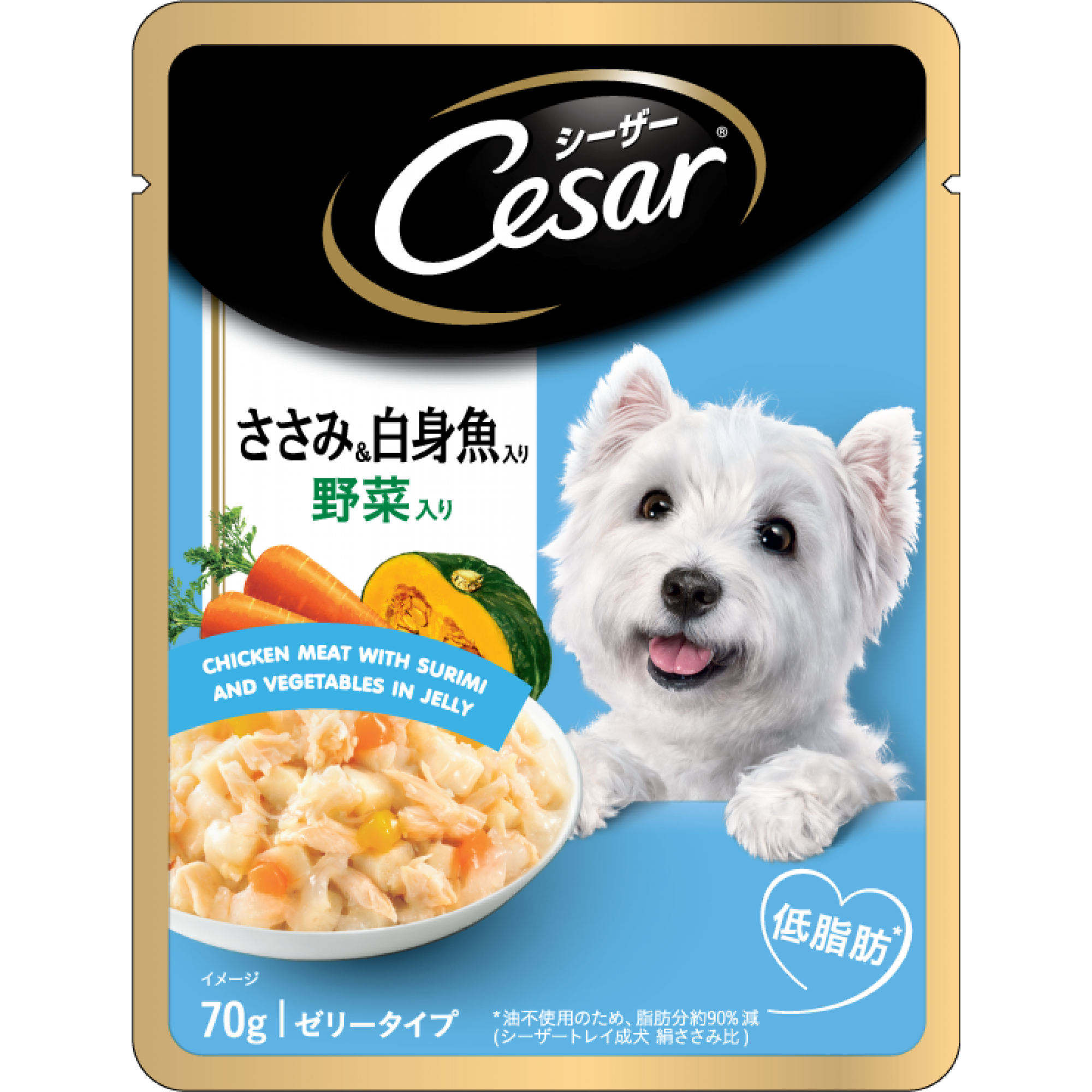 Cesar - Pouch - Chicken Meat with Surimi and Vegetables in Jelly 70g