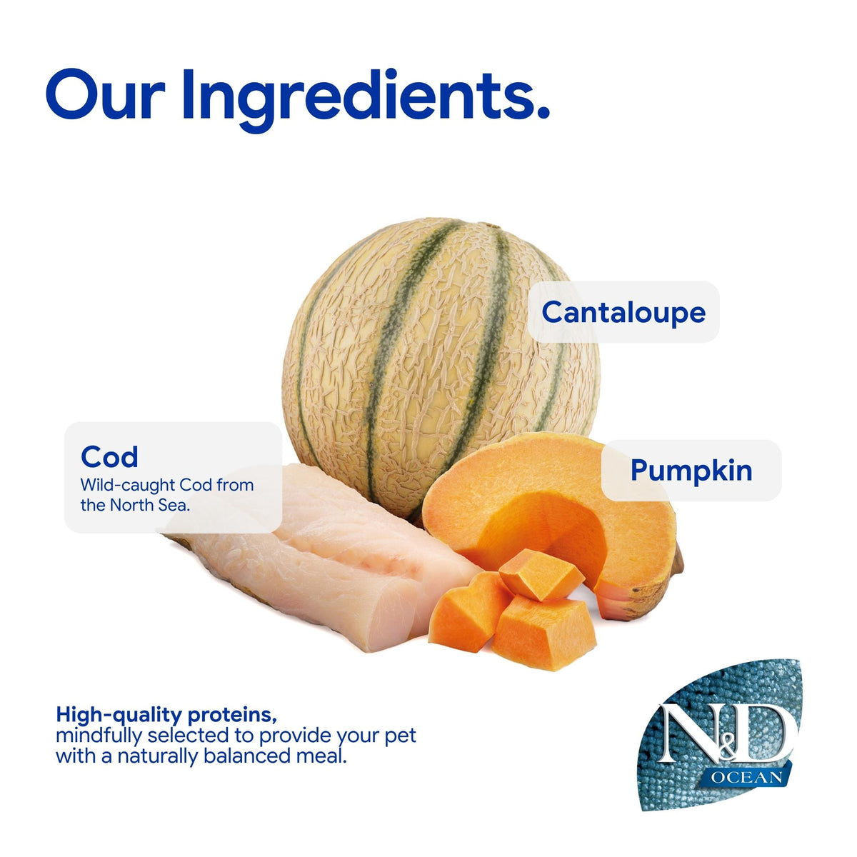 Farmina - N&D Grain-Free Ocean Dog Puppy Mini - Cod, Pumpkin and Cantaloupe Melon - 2.5kg
