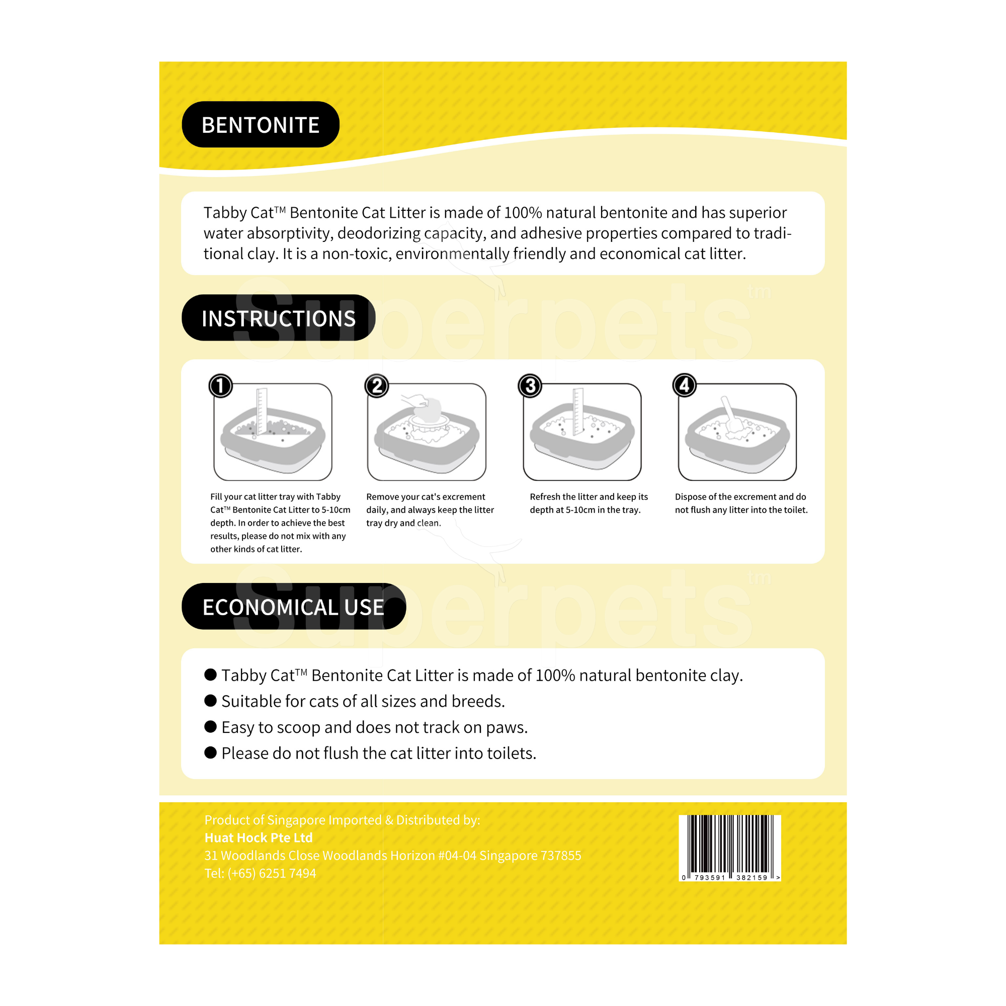 Tabby Cat - Clumping Cat Litter 10L - Lemon