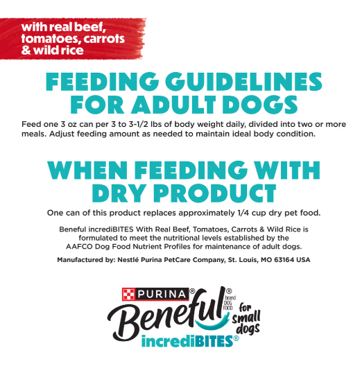 Beneful Small Breed High Protein Wet Dog Food, With Gravy, IncrediBites With Real Beef 85g x 3