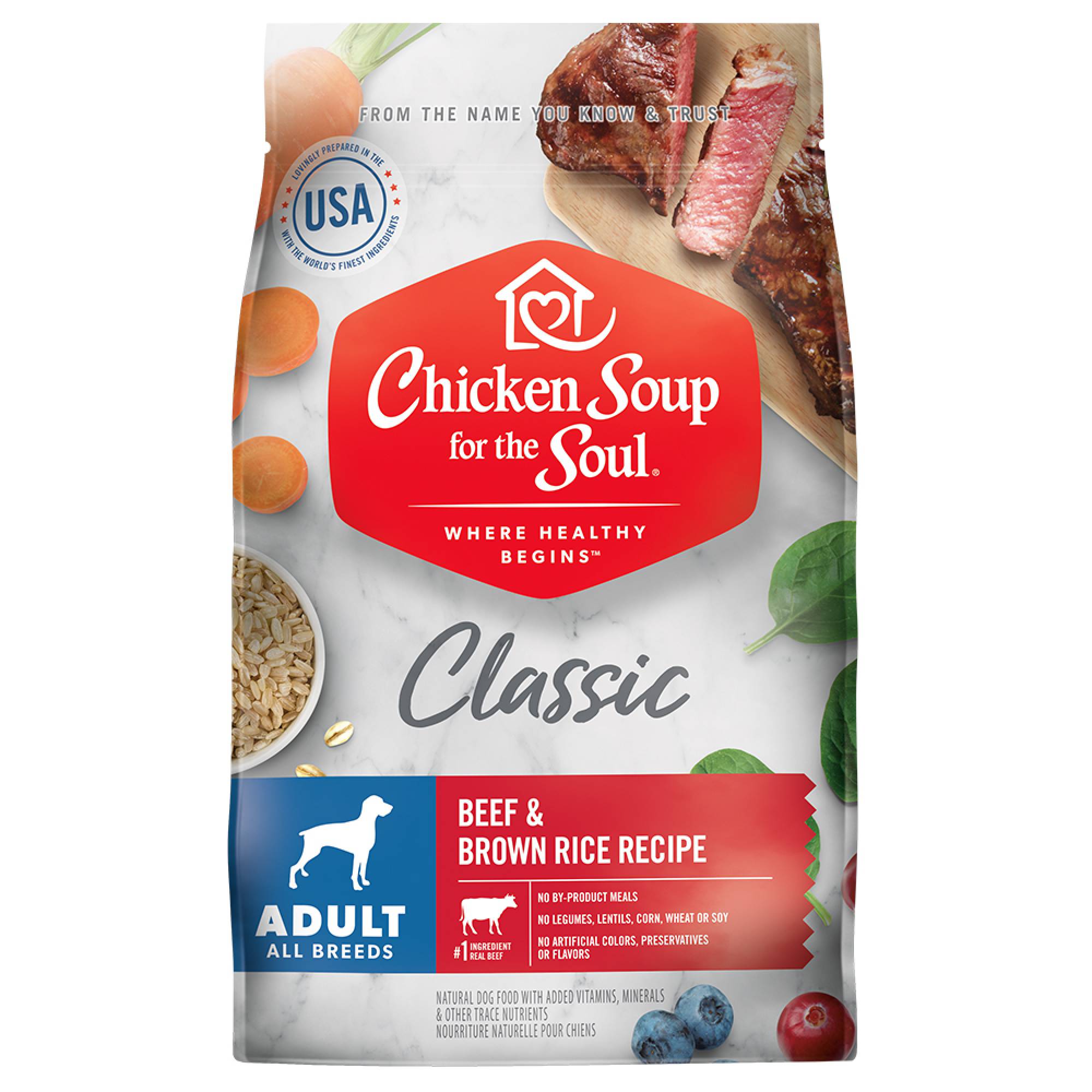 Chicken Soup for the Soul Dog Dry Classic Adult - Beef & Brown Rice Recipe 4.5lb
