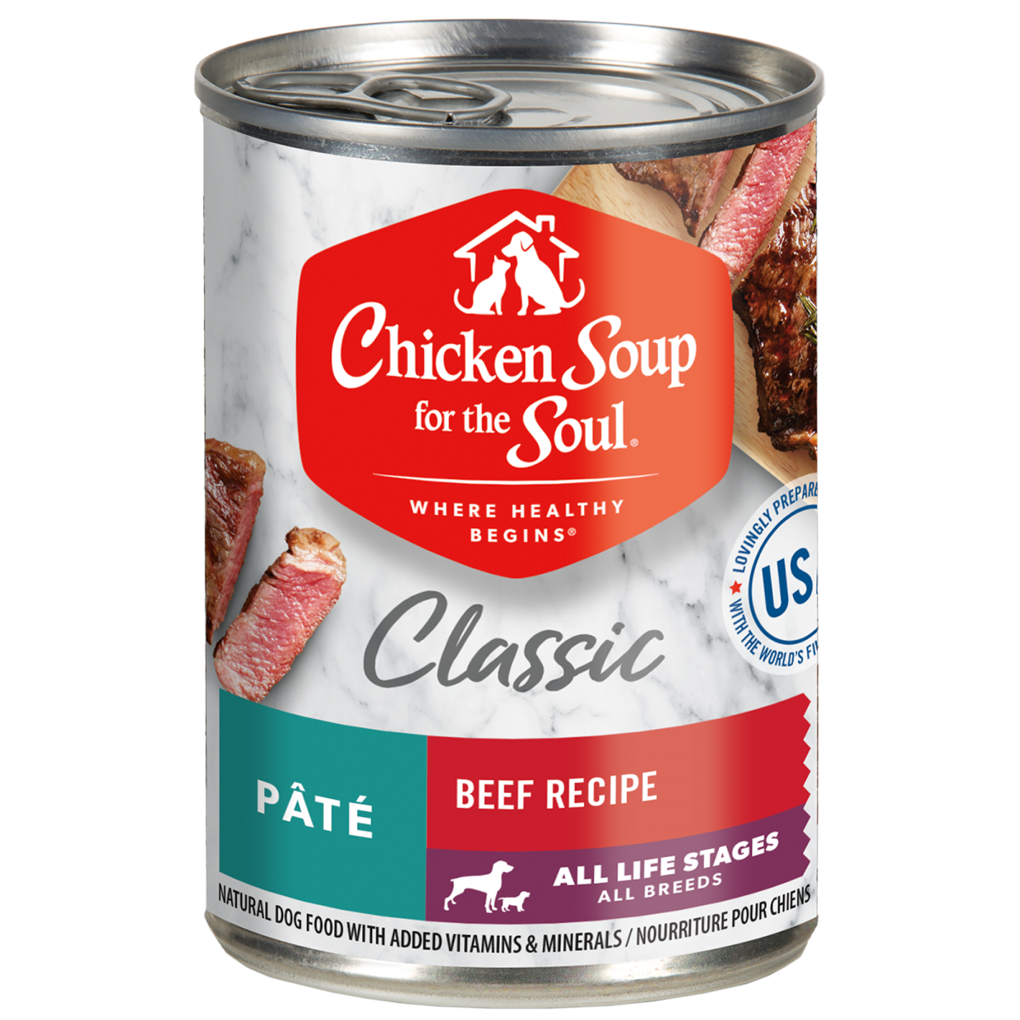 Chicken Soup for the Soul Dog Classic Pate 13oz Beef Recipe (All Life Stages)