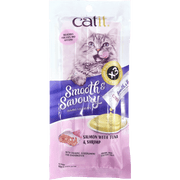 Catit Cat Treats - Smooth & Savoury Salmon with Tuna & Shrimp 15gx4 tubes