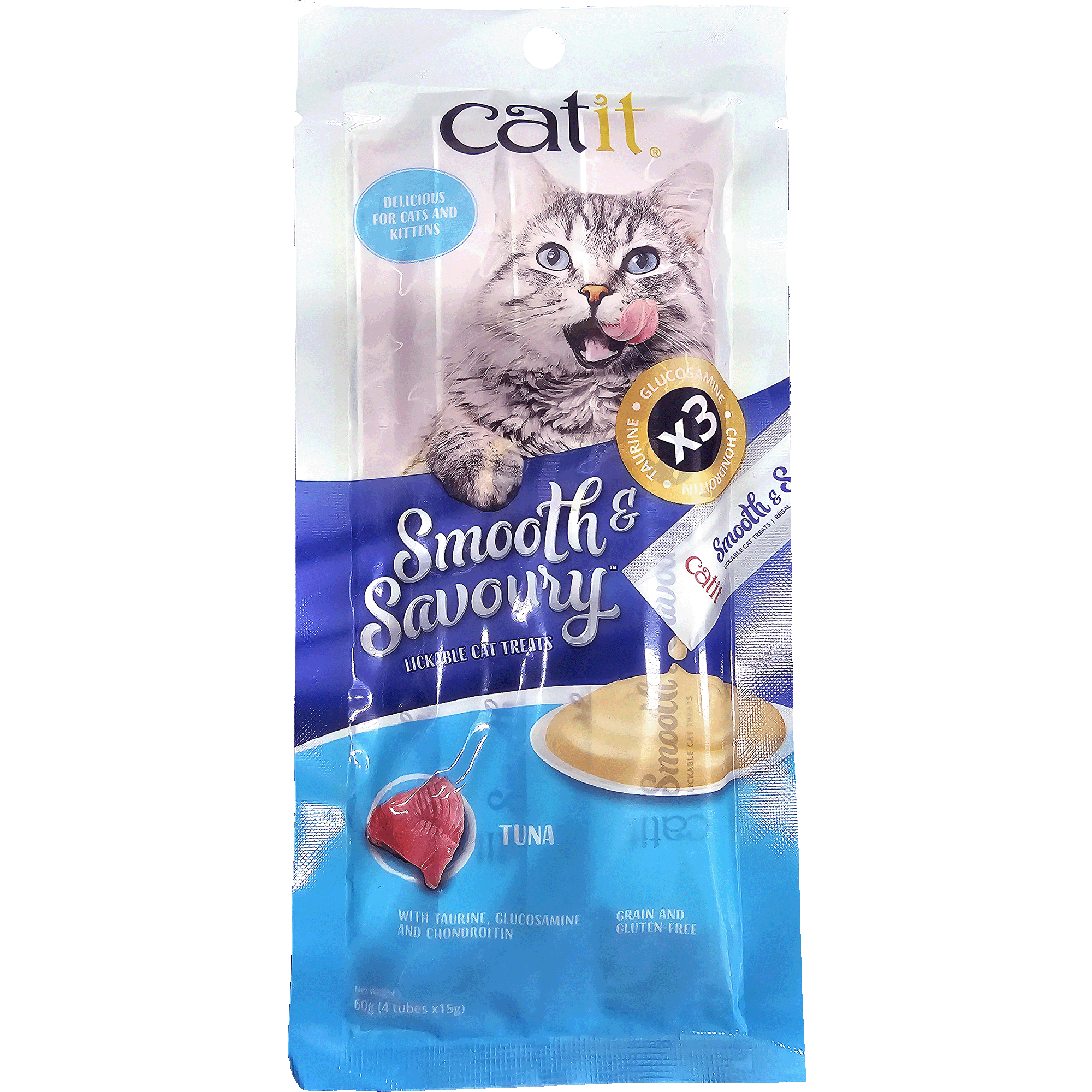 Catit Cat Treats - Smooth & Savoury Tuna 15gx4 tubes