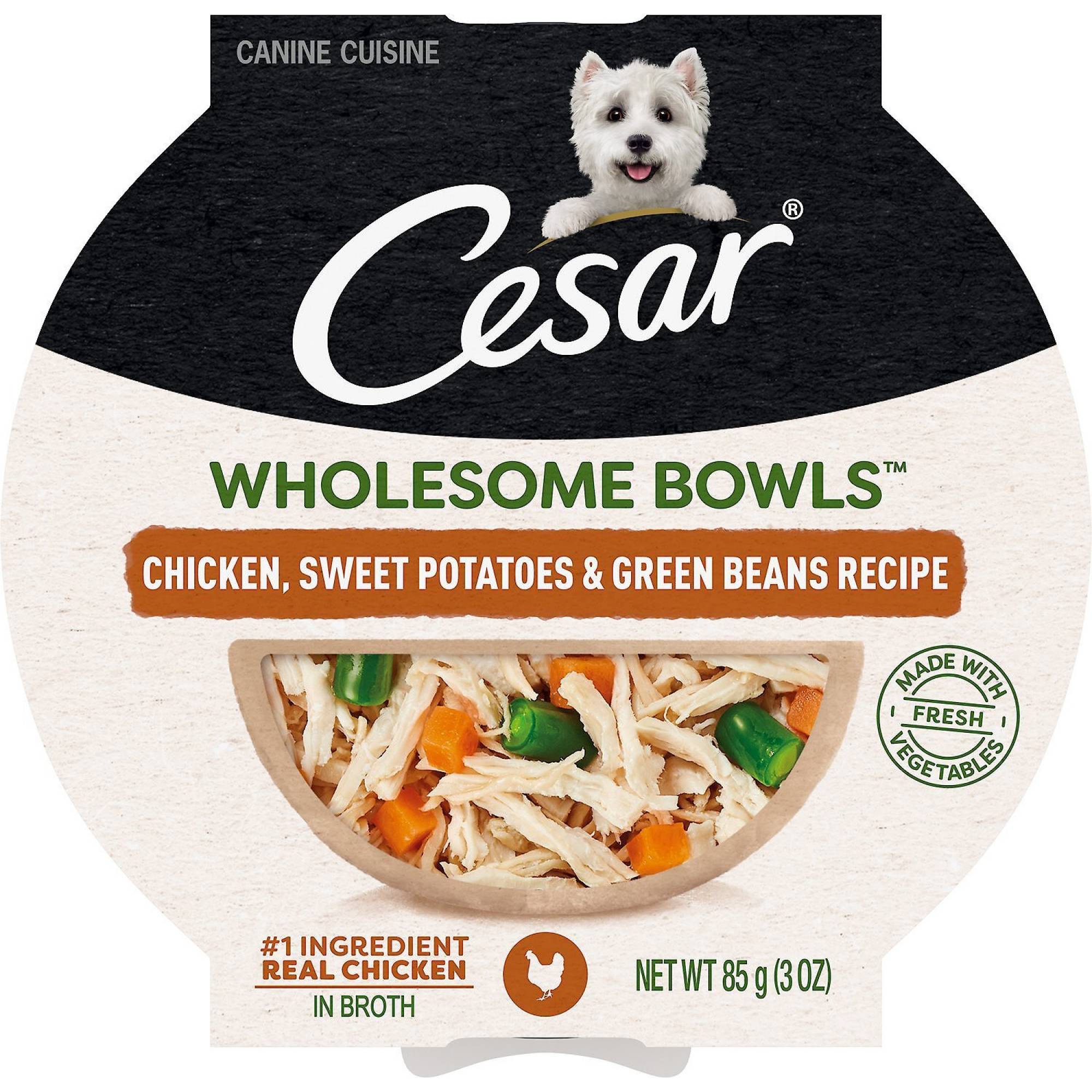 CESAR WHOLESOME BOWLS™ Adult Wet Dog Food Chicken, Sweet Potato & Green Beans 85g