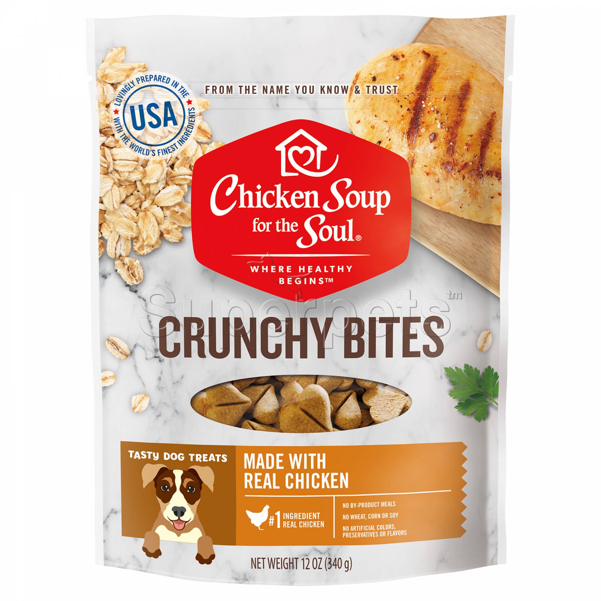 Chicken Soup for the Soul Dog Crunchy Bites 340g Real Chicken