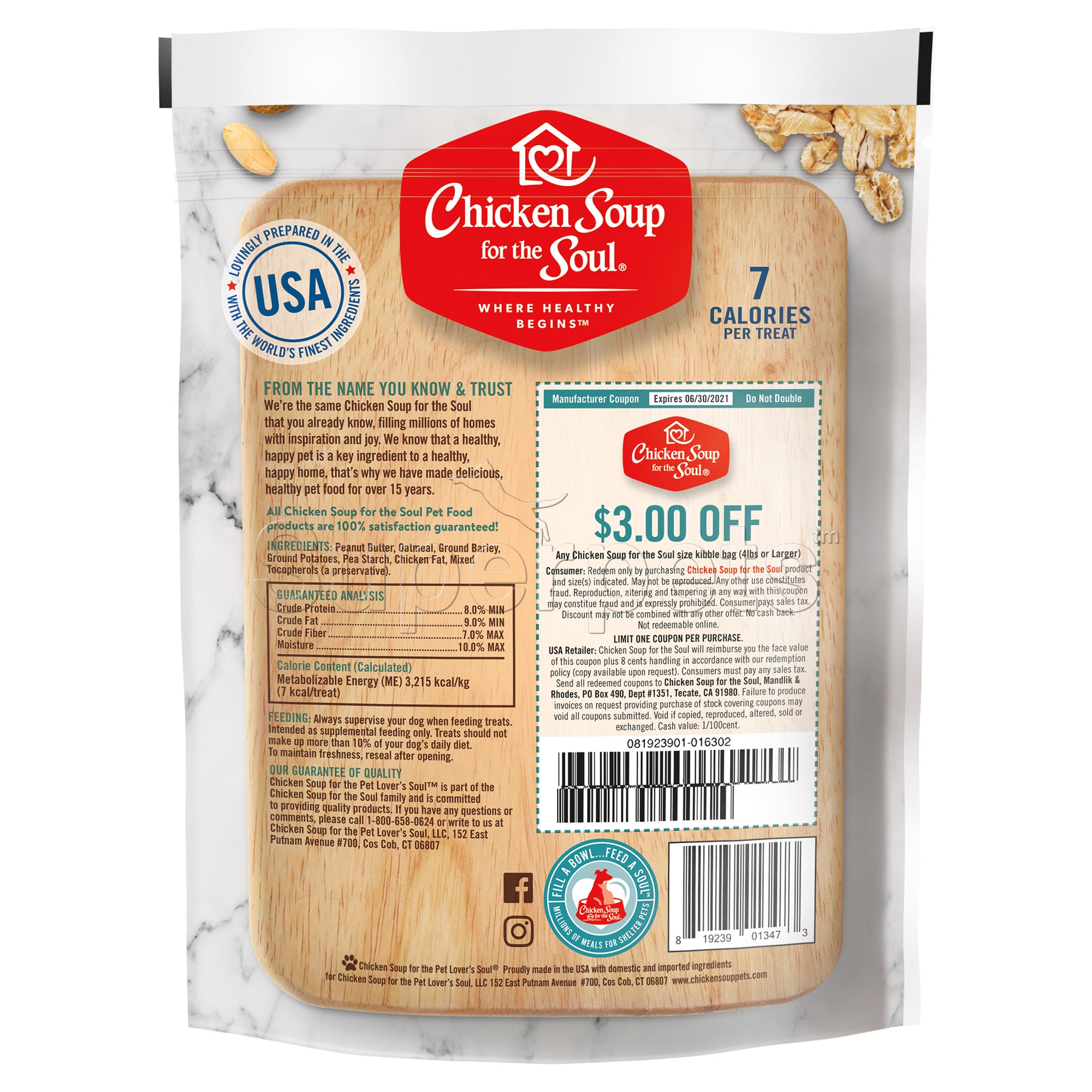 Chicken Soup for the Soul Dog Crunchy Bites 340g Real Peanut Butter