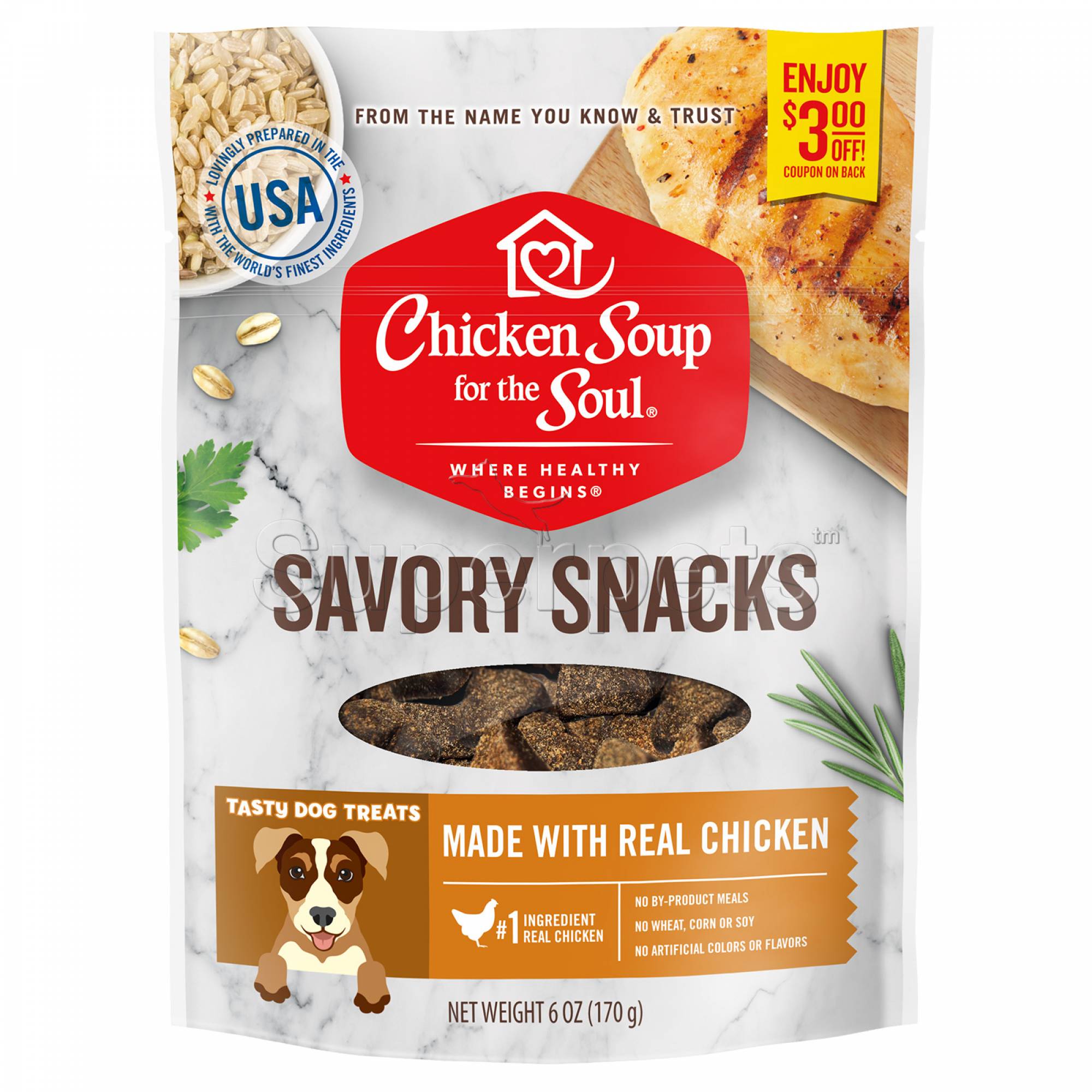 Chicken Soup for the Soul Dog Savory Snacks 170g Real Chicken