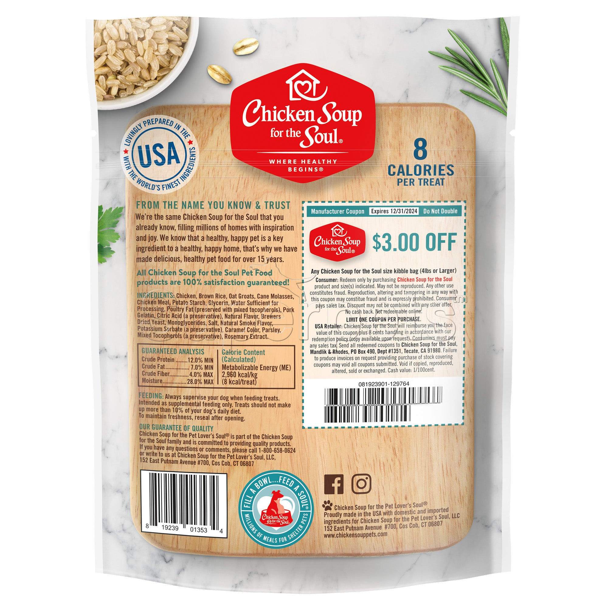 Chicken Soup for the Soul Dog Savory Snacks 170g Real Chicken