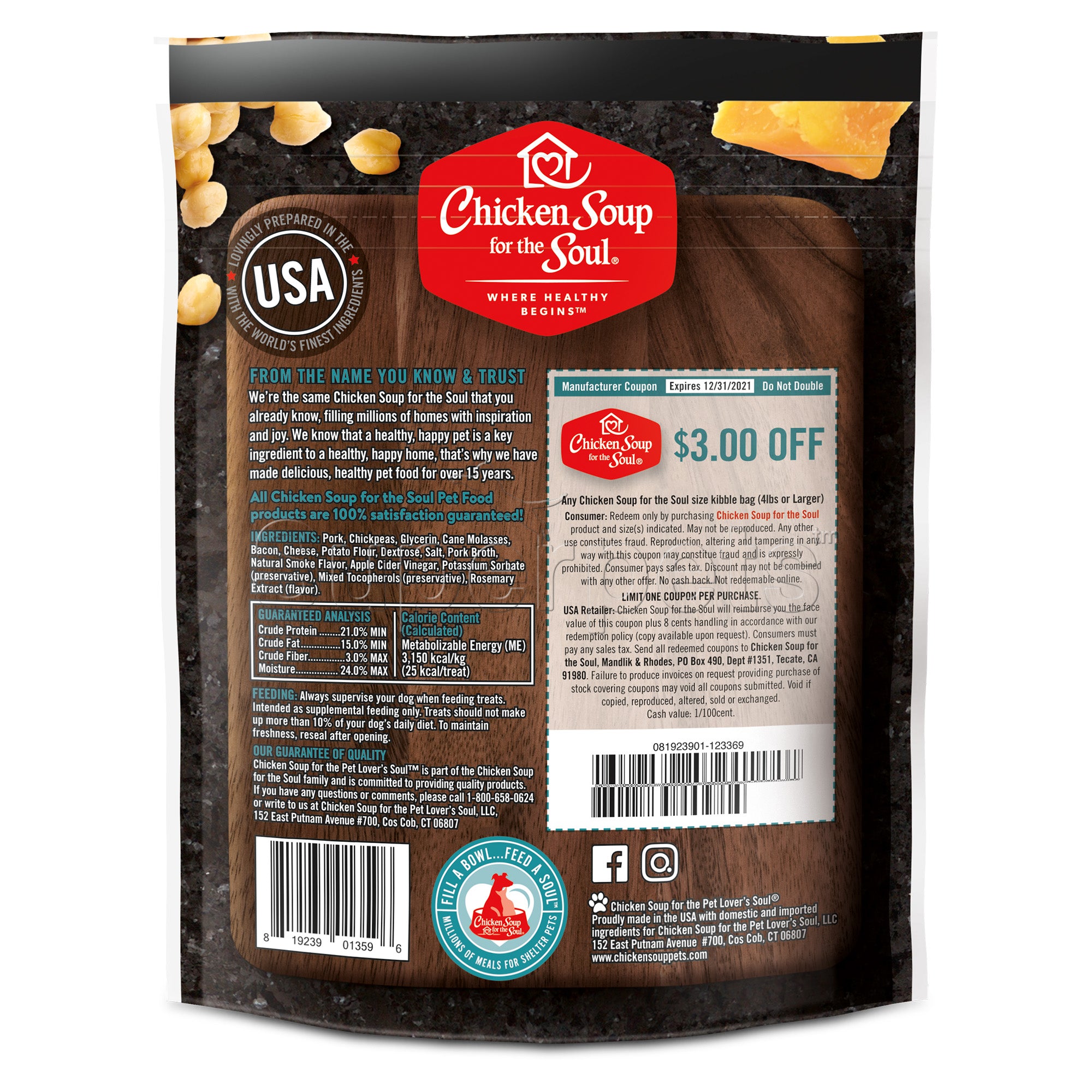 Chicken Soup for the Soul Dog Savory Sticks 141g Real Bacon & Cheese