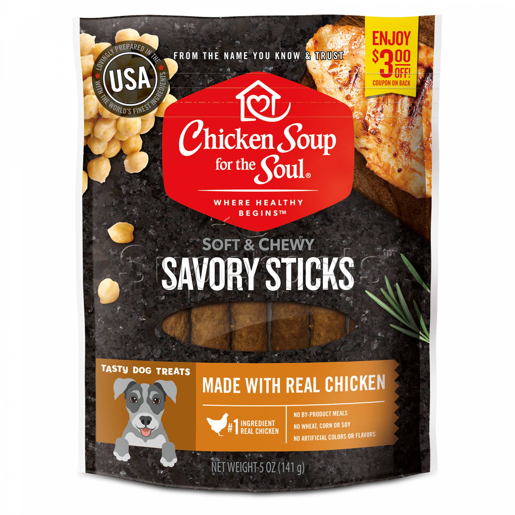 Chicken Soup for the Soul Dog Savory Sticks 141g Real Chicken