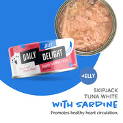 Daily delight Jelly Skipjack Tuna White with Sardine 80g x 24 (1 Carton)