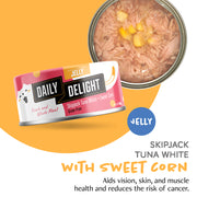 Daily Delight Jelly Skipjack Tuna with SweetCorn Cat Wet Food 80g x 24 (1 Carton)