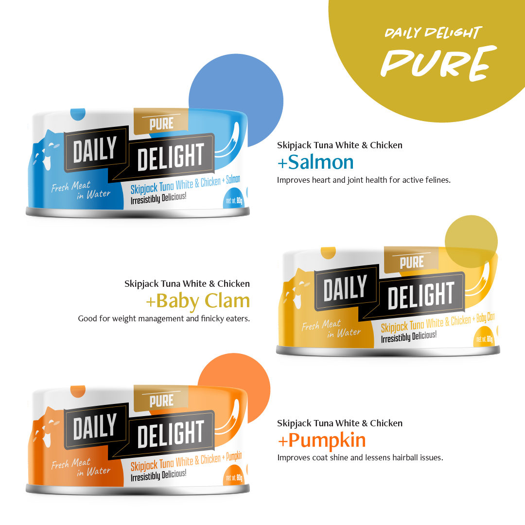 Daily delight Pure Skipjack Tuna White & Chicken with Sea Bream 80g