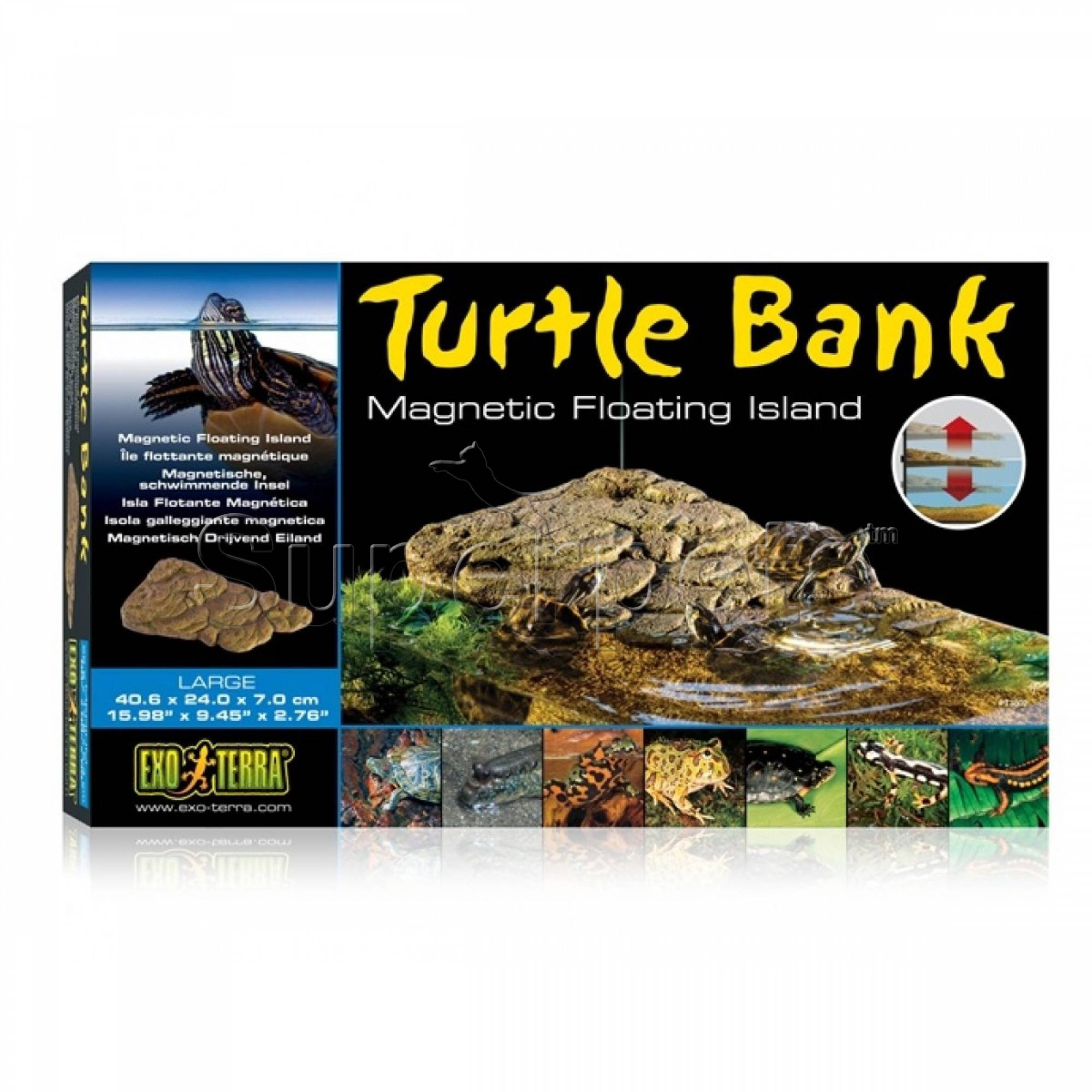 Exo Terra PT3802 Turtle Bank Magnetic Floating Island Large 40x24x7cm