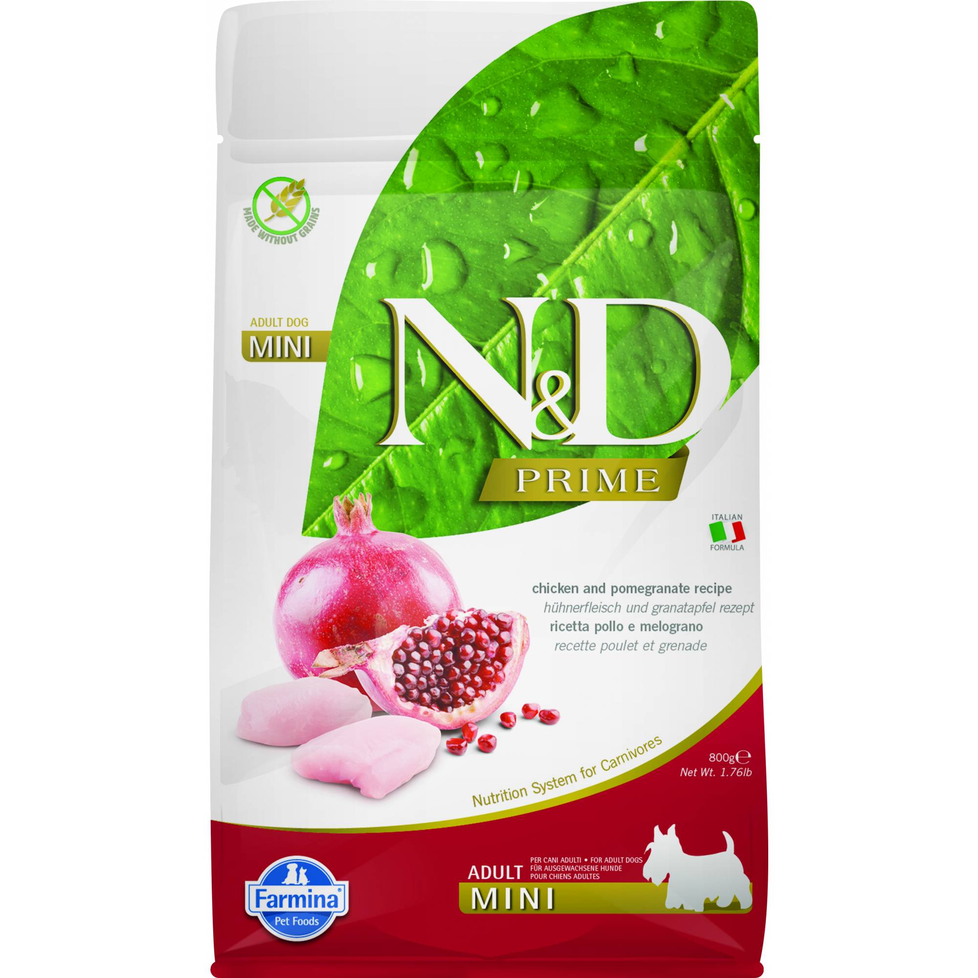 Farmina - N&D Grain-Free Canine Adult Mini - Chicken & Pomegranate 800g