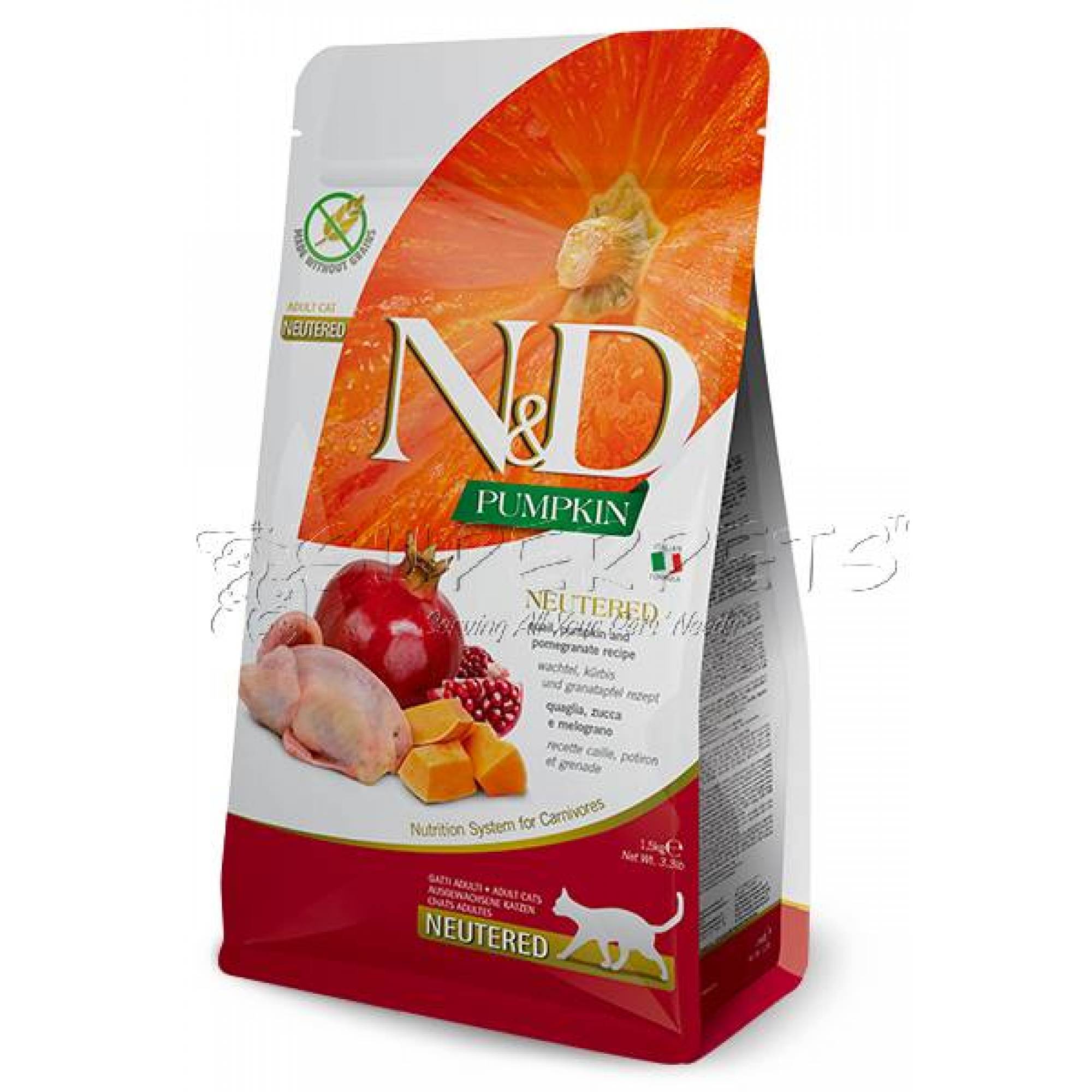 Farmina - N&D Pumpkin Feline Adult - Quail & Pomegranate 5kg
