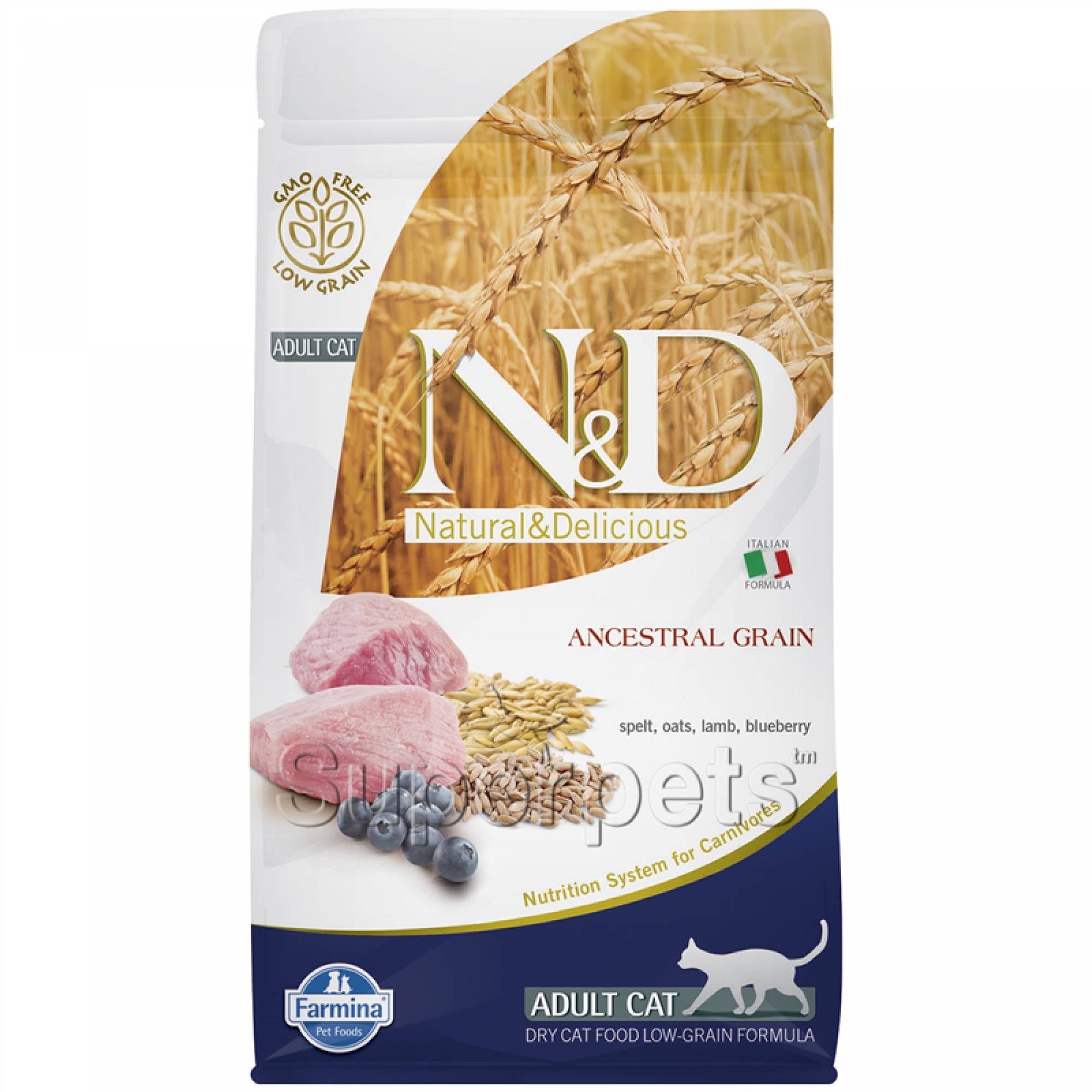Farmina - N&D Ancestral Grain Feline Adult - Lamb & Blueberry 5kg