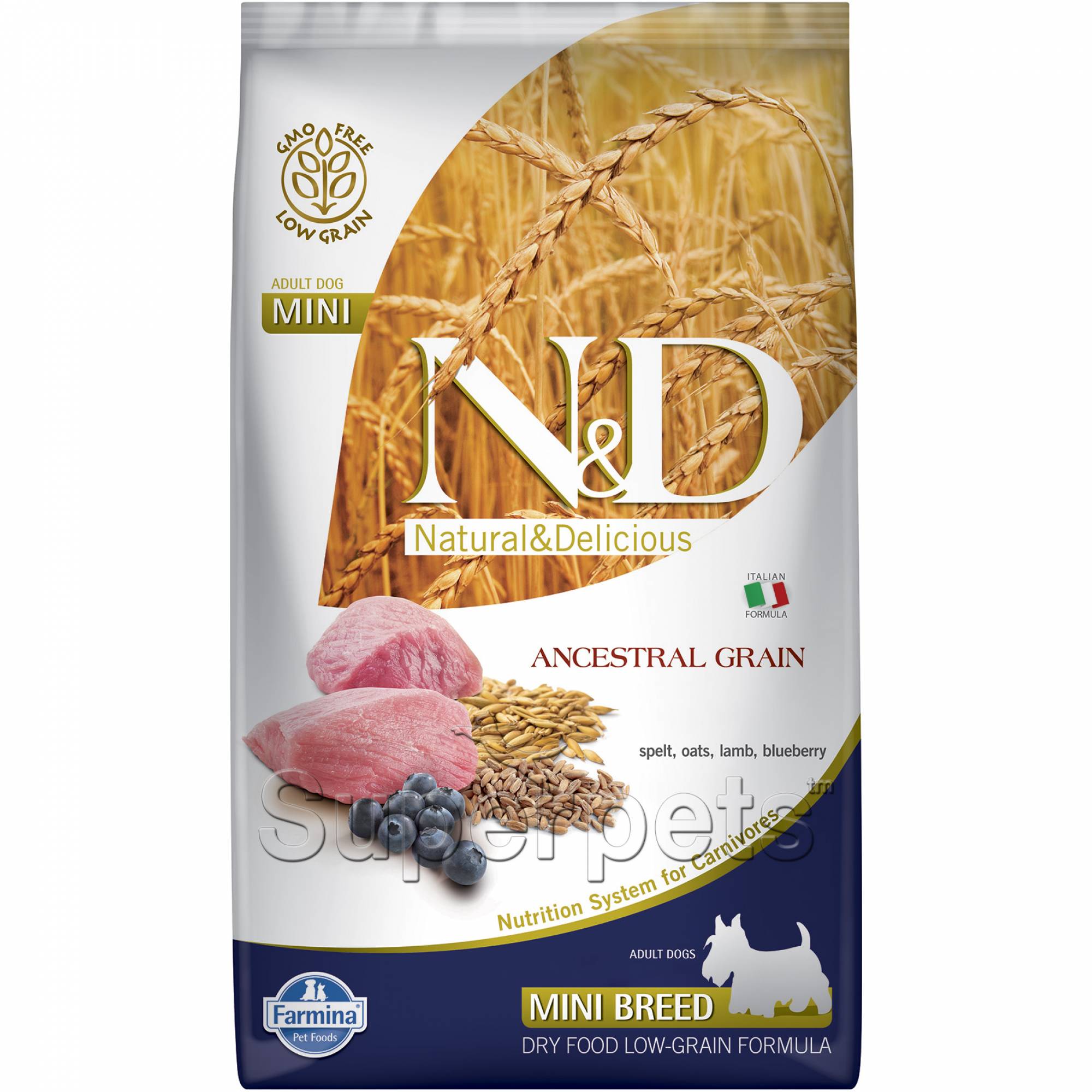 Farmina - N&D Ancestral Grain Canine Adult Mini - Lamb & Blueberry 7kg