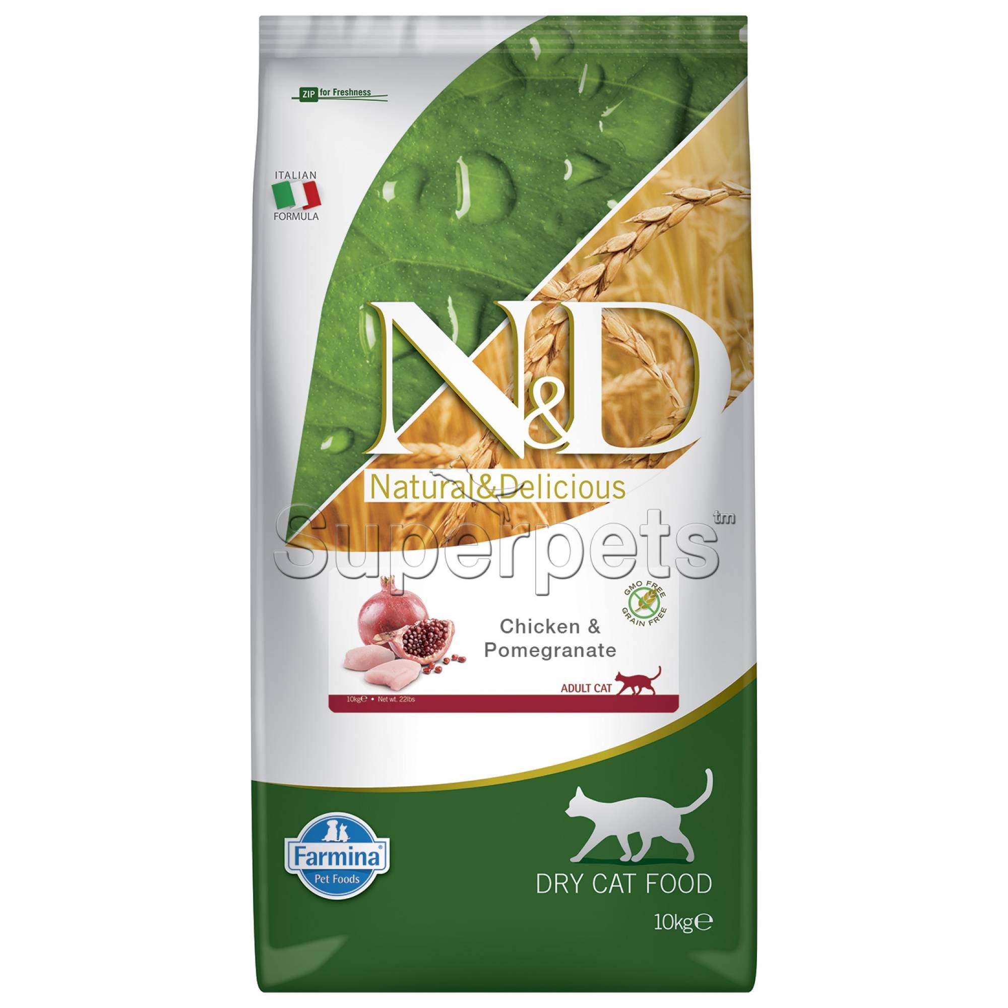 Farmina - N&D Grain-Free Feline Adult - Chicken & Pomegranate 10kg