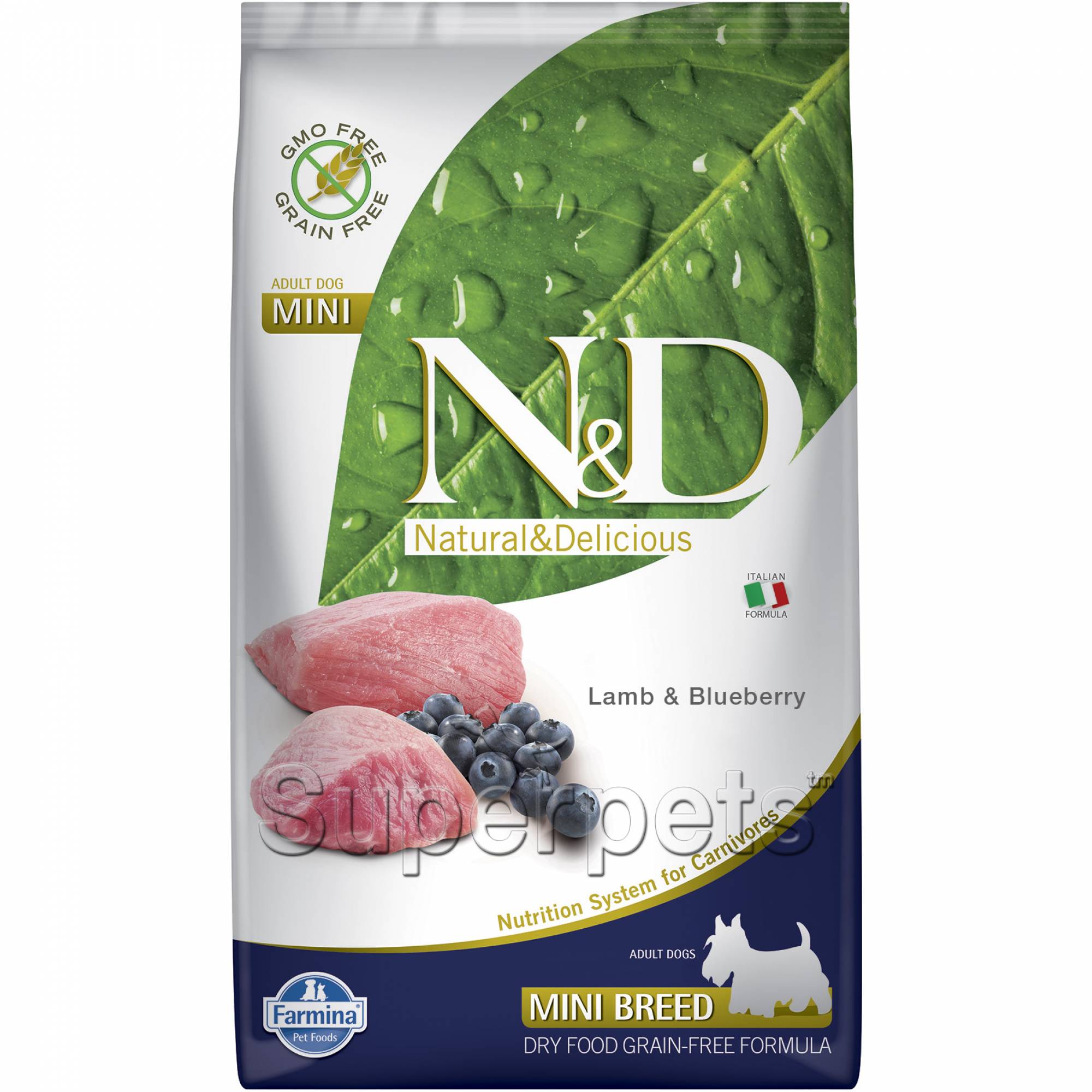 Farmina - N&D Grain-Free Canine Adult Mini - Lamb & Blueberry 2.5kg