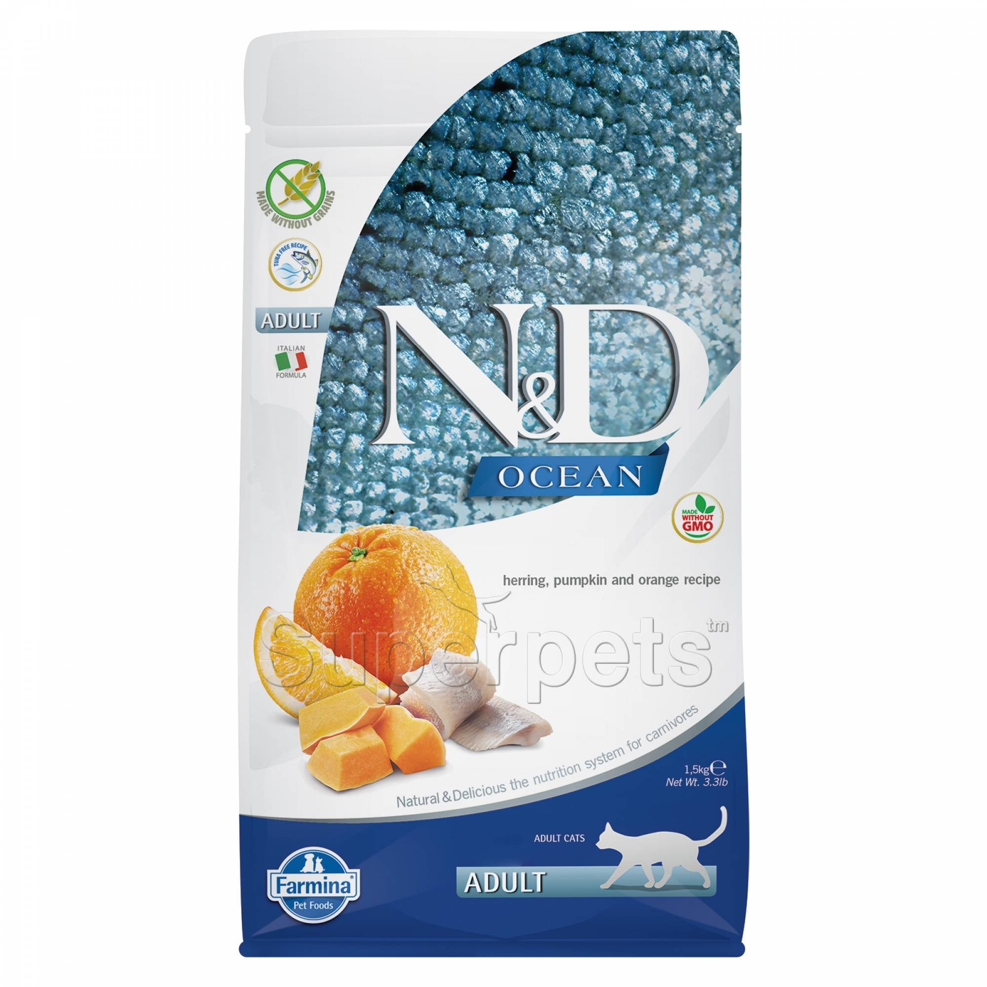 Farmina - N&D Ocean Feline Adult - Herring, Pumpkin & Orange 1.5kg
