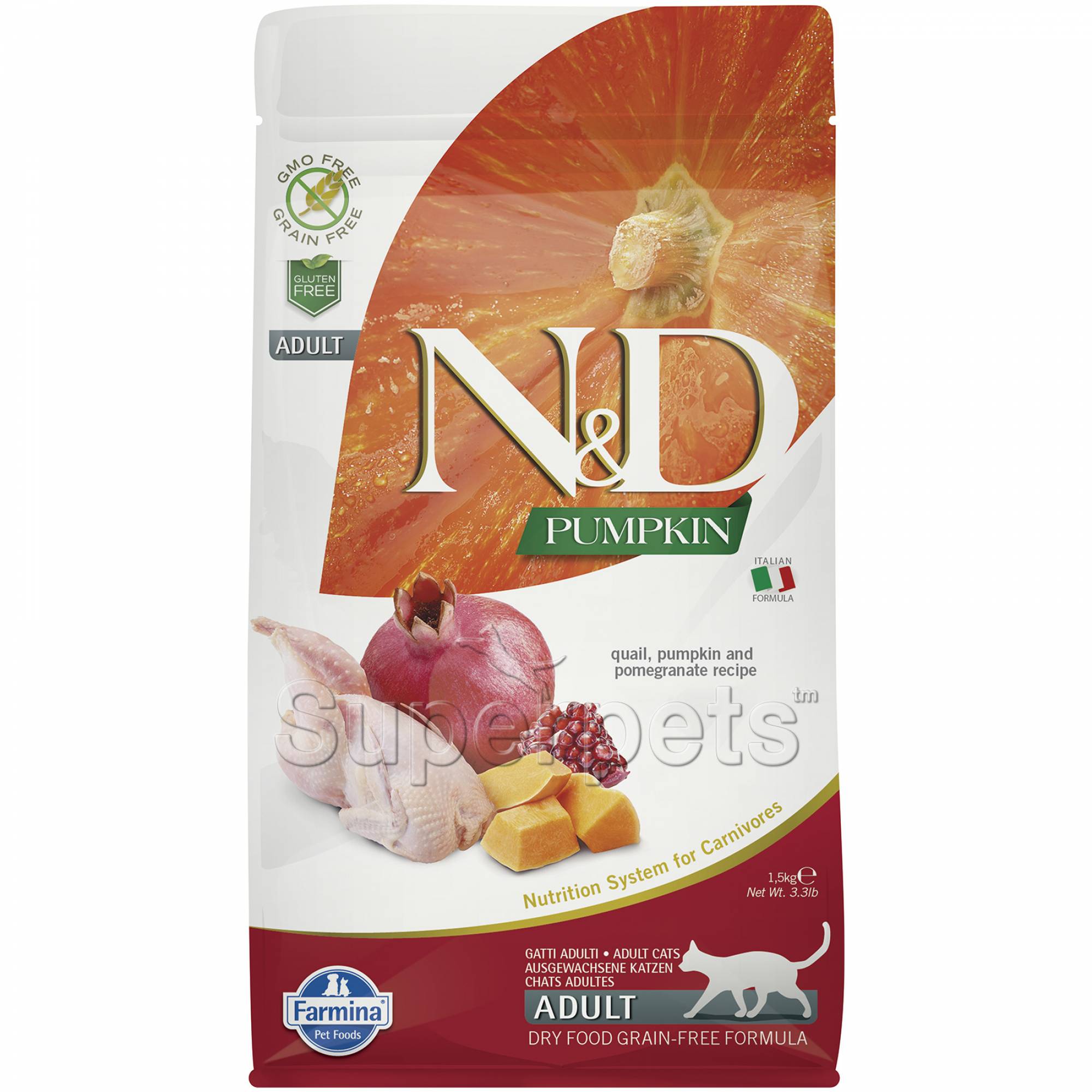 Farmina N&D Pumpkin Cat Adult - Quail & Pomegranate 1.5kg