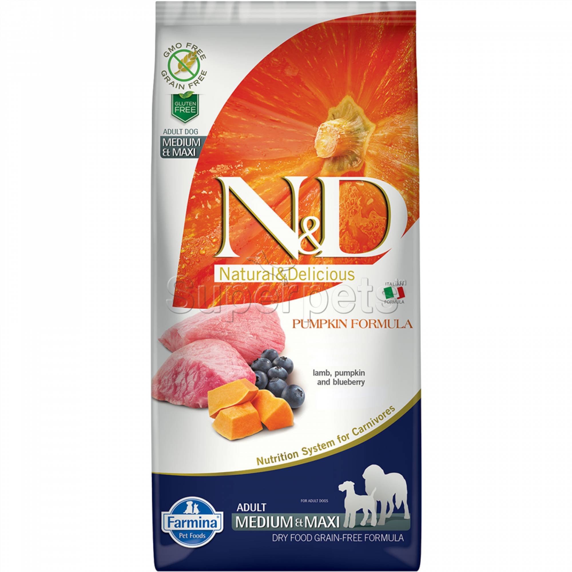 Farmina - N&D Pumpkin Canine Adult Medium/Maxi - Lamb & Blueberry 12kg