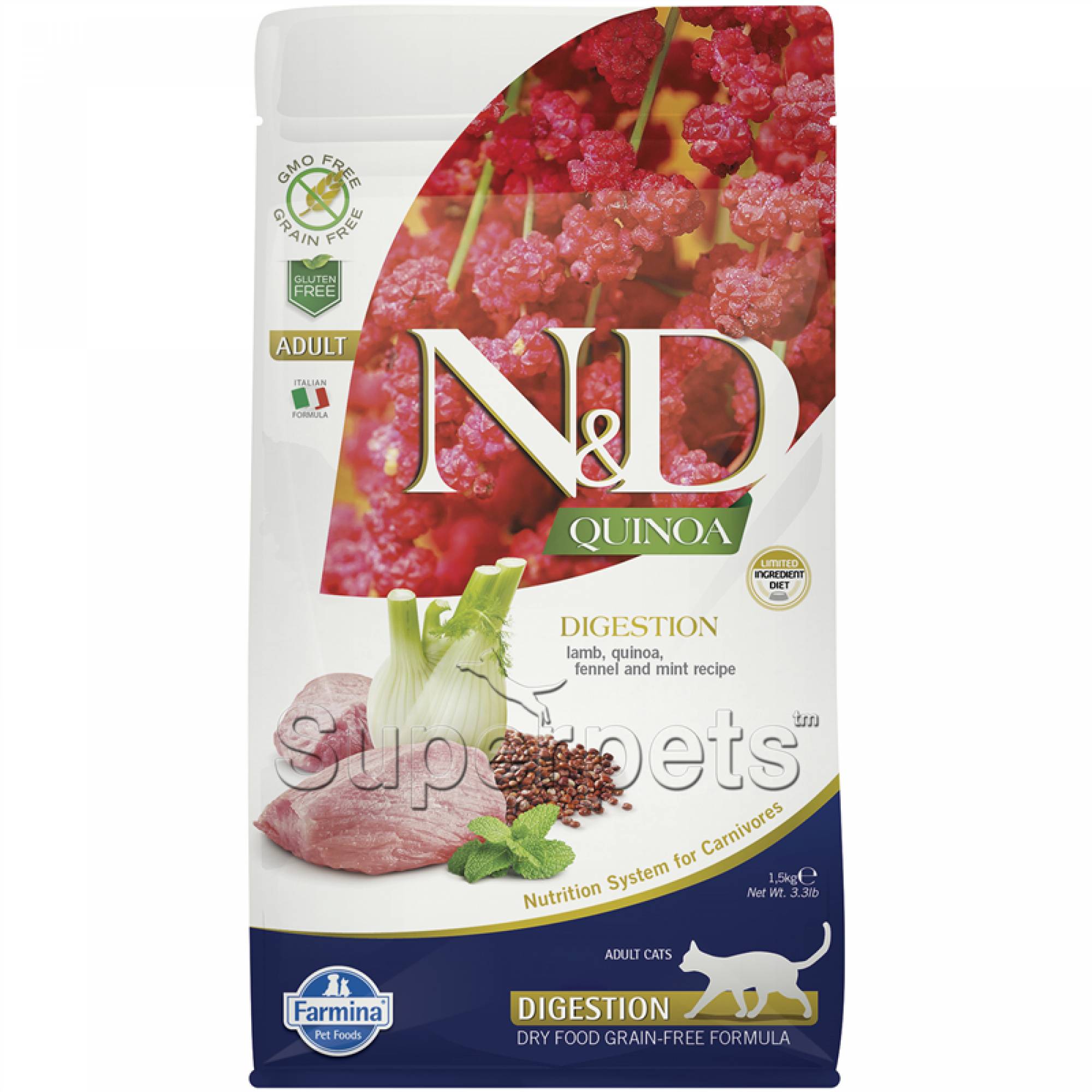 Farmina - N&D Quinoa Feline Adult - Digestion (Lamb) 1.5kg