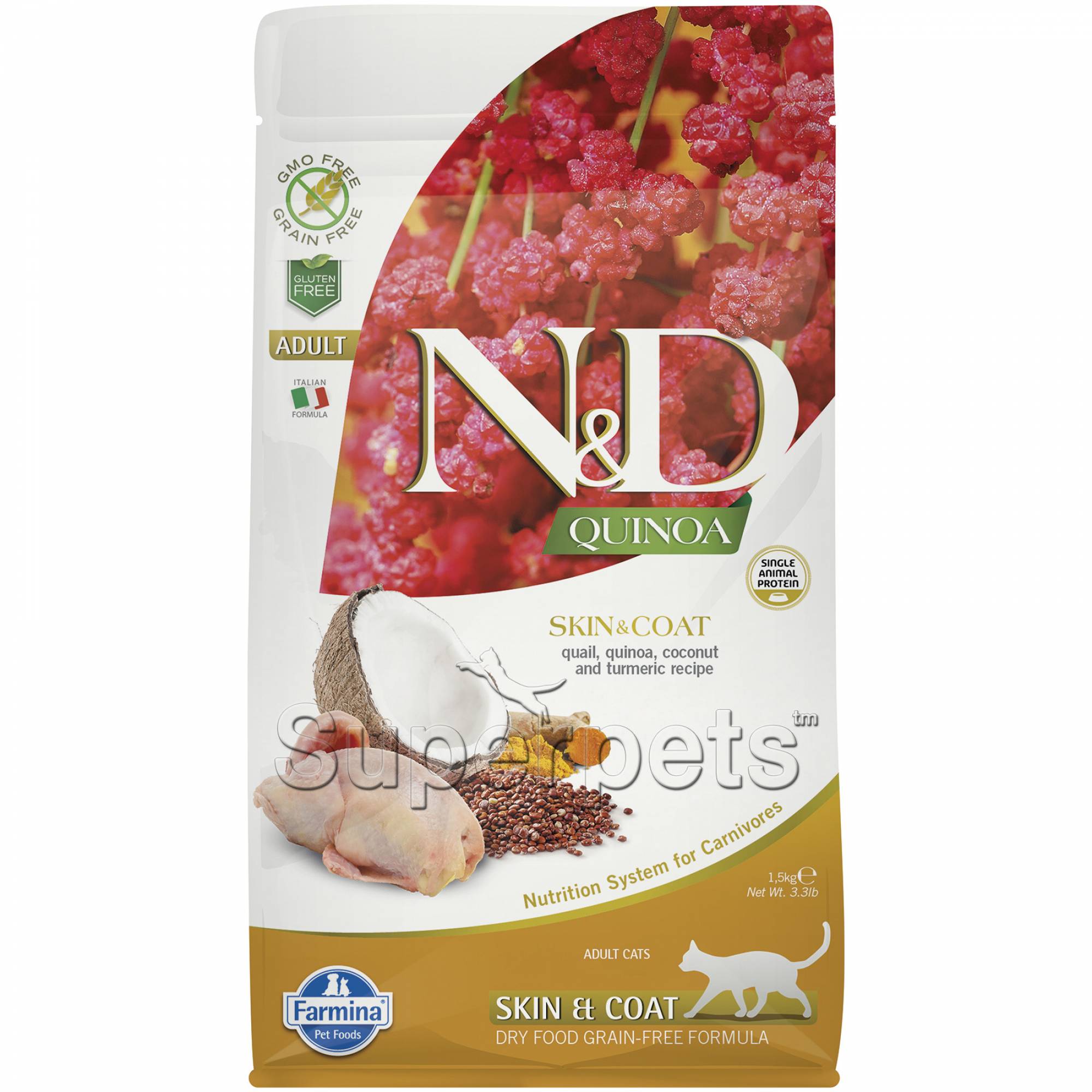 Farmina N&D Quinoa Adult - Skin & Coat (Quail) 1.5kg