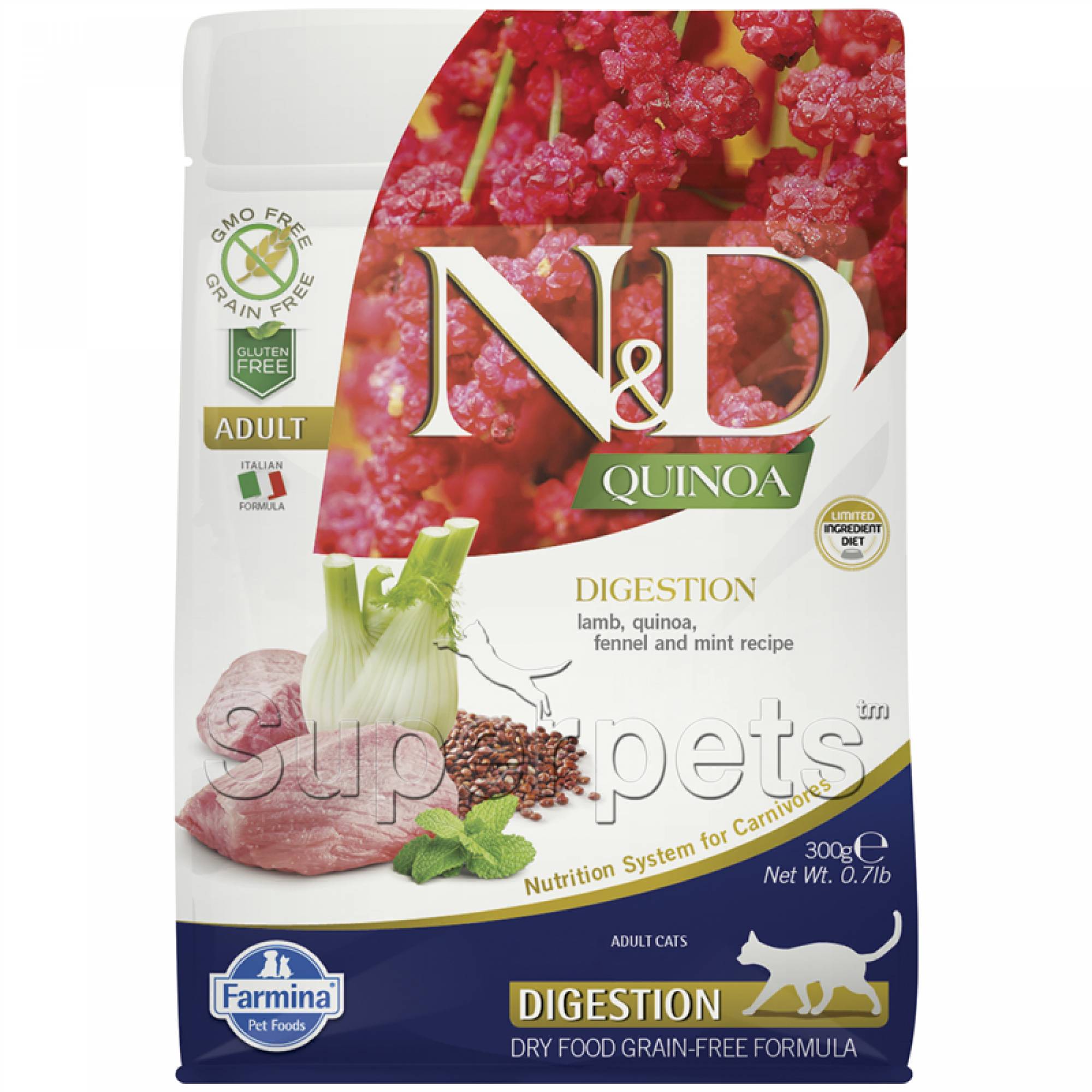 Farmina - N&D Quinoa Feline Adult - Digestion (Lamb) 300g