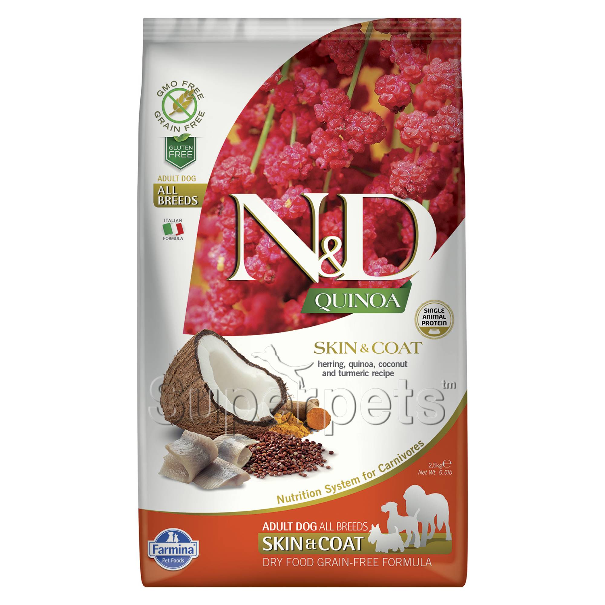 Farmina - N&D Quinoa Canine Adult - Skin & Coat (Herring) 2.5kg