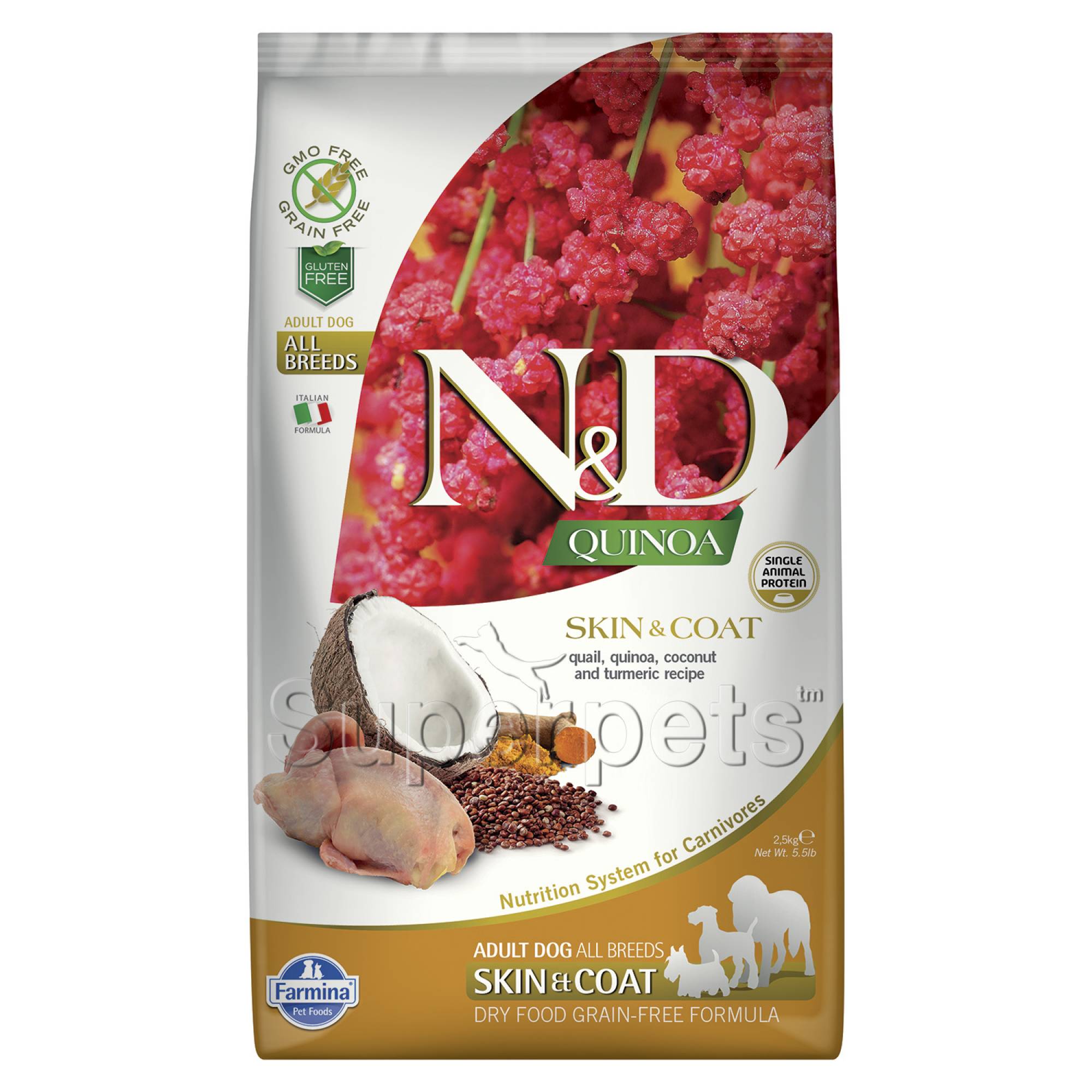 Farmina - N&D Quinoa Canine Adult - Skin & Coat (Quail) 2.5kg