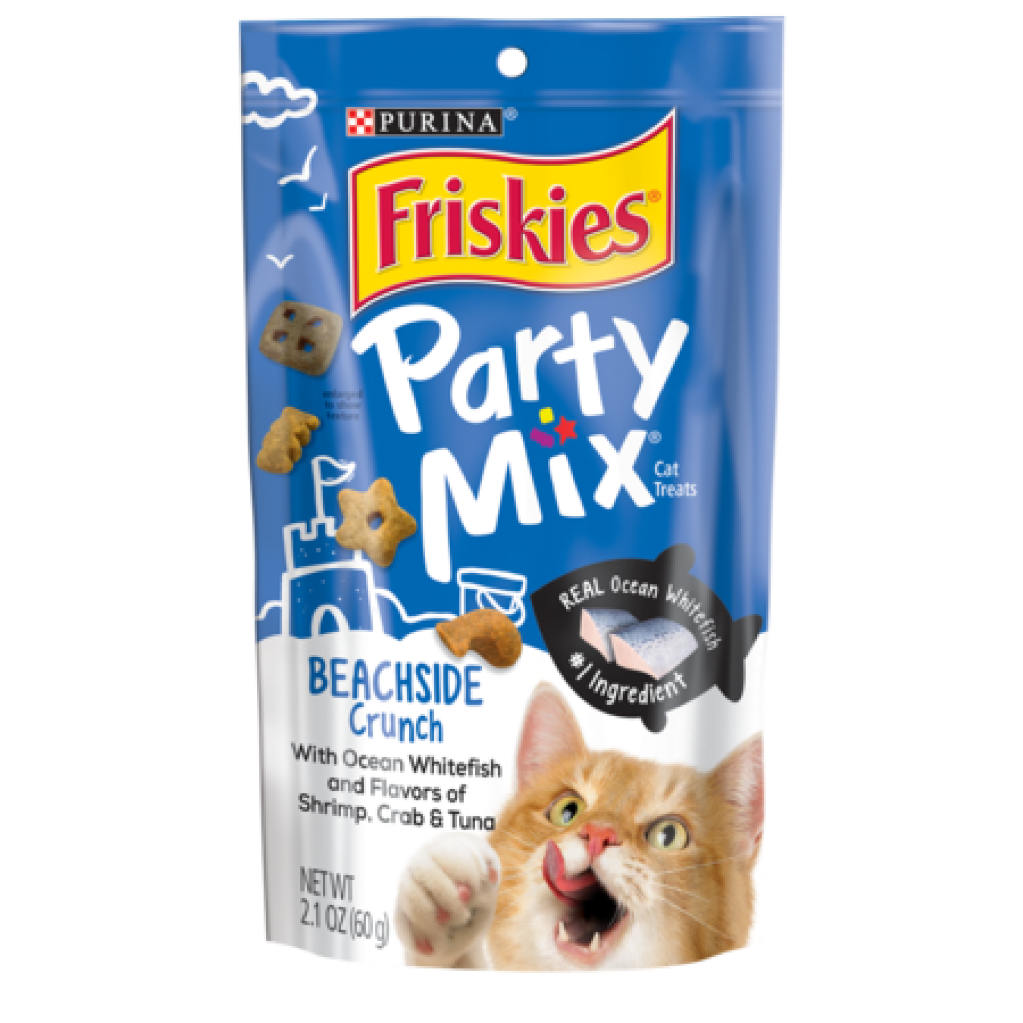 Friskies - Party Mix Crunch - Beachside - Shrimp, Crab & Tuna Flavours 60g