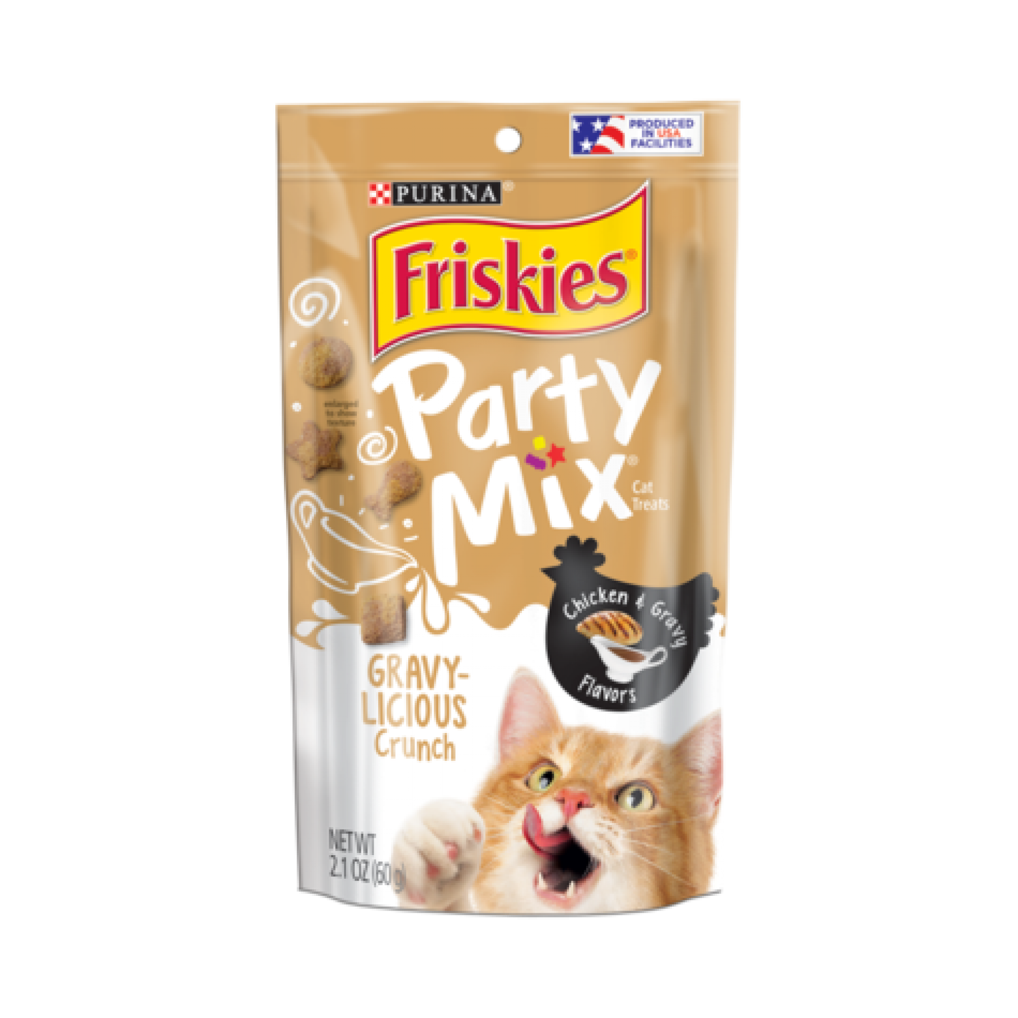 Friskies - Party Mix Crunch - Gravylicious - Chicken & Gravy Flavours 60g