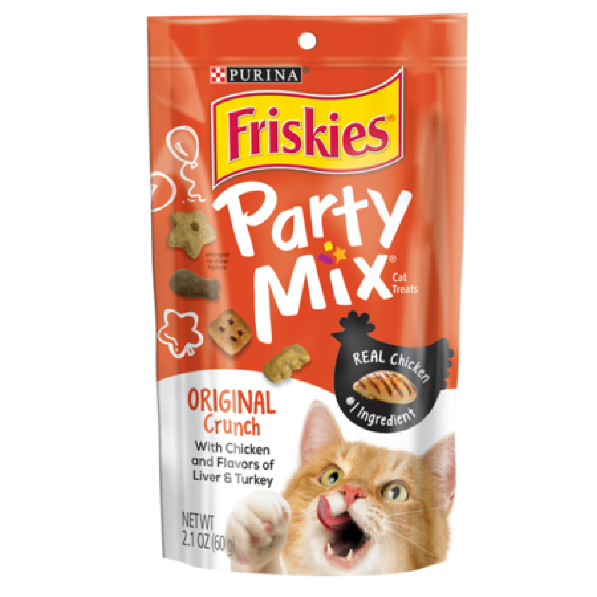 Friskies - Party Mix Crunch - Original - Chicken, Liver & Turkey Flavours 60g