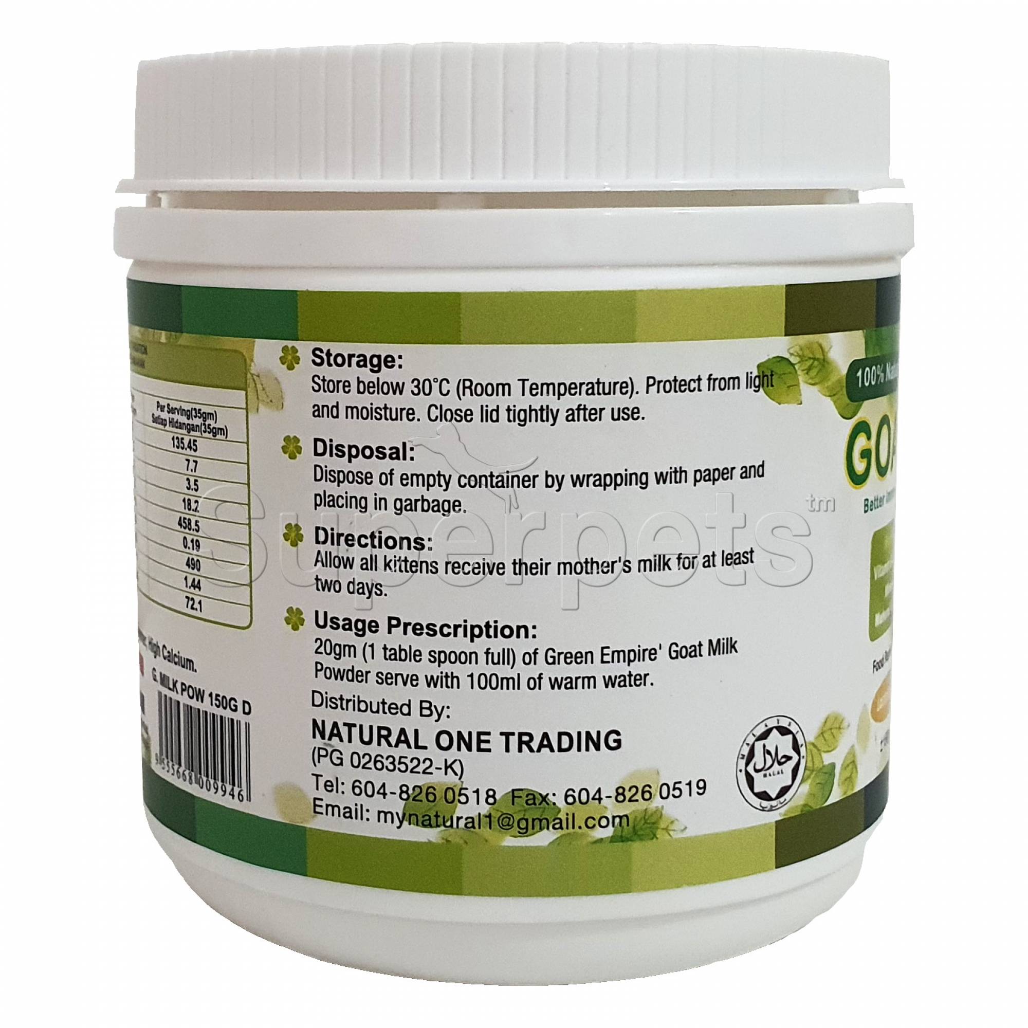 Green Empire Goat Milk Powder for Puppy and Dog 150g