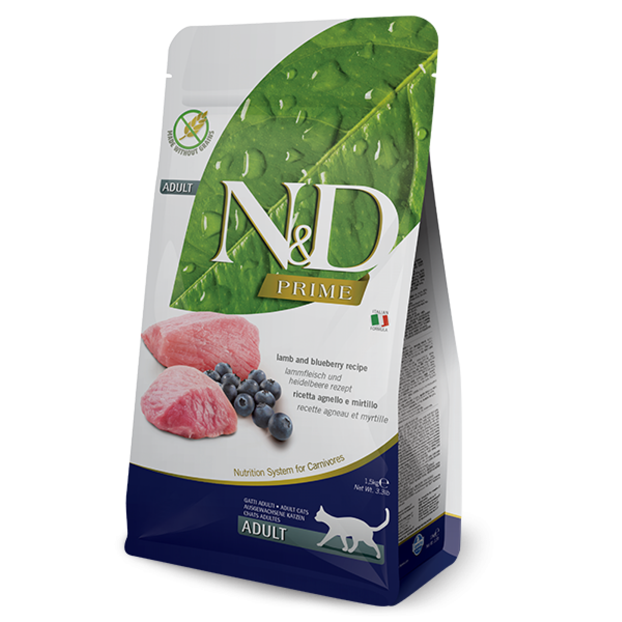 Farmina - N&D Grain-Free Cat Adult - Lamb & Blueberry 1.5kg