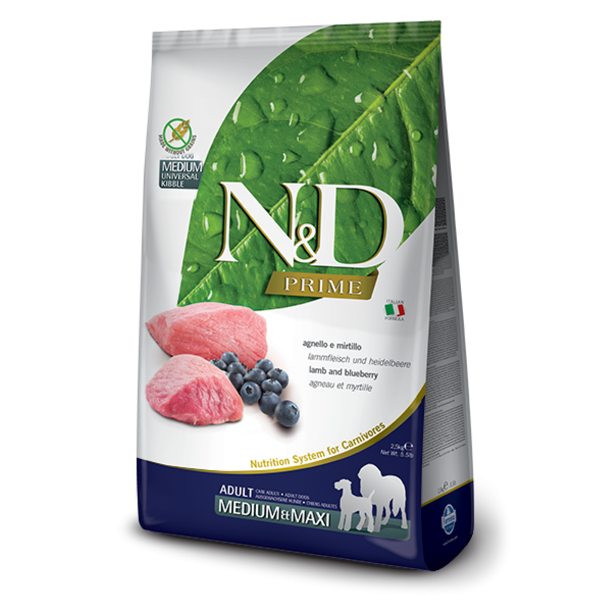 Farmina - N&D Prime Canine Adult Medium/Maxi - Lamb & Blueberry 12kg